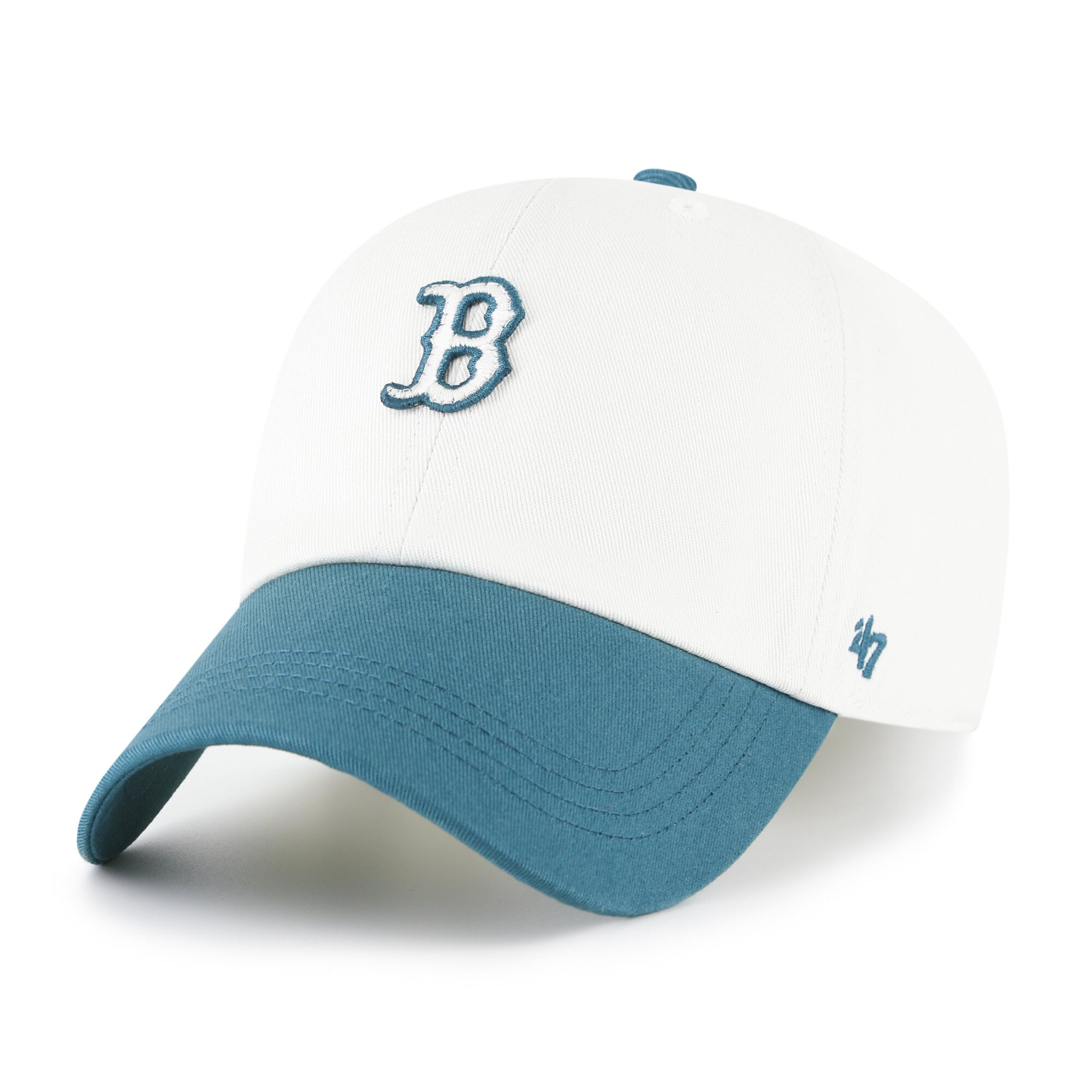 Unisex '47 White/Teal Boston Red Sox Contemporary Tonal Clean Up Adjustable Hat