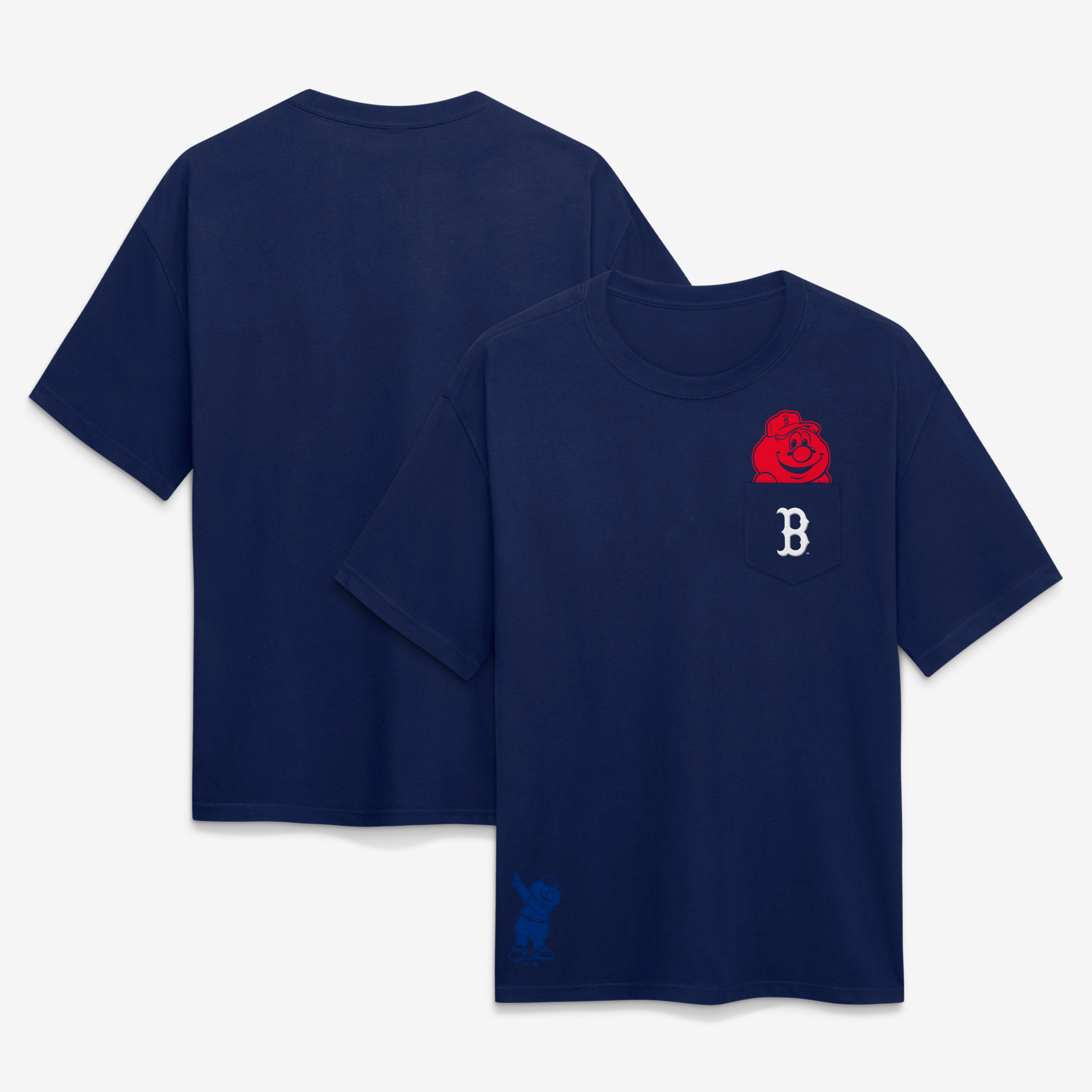 T-shirt unisexe Fanatics Boston Red Sox bleu marine avec mascotte de poche