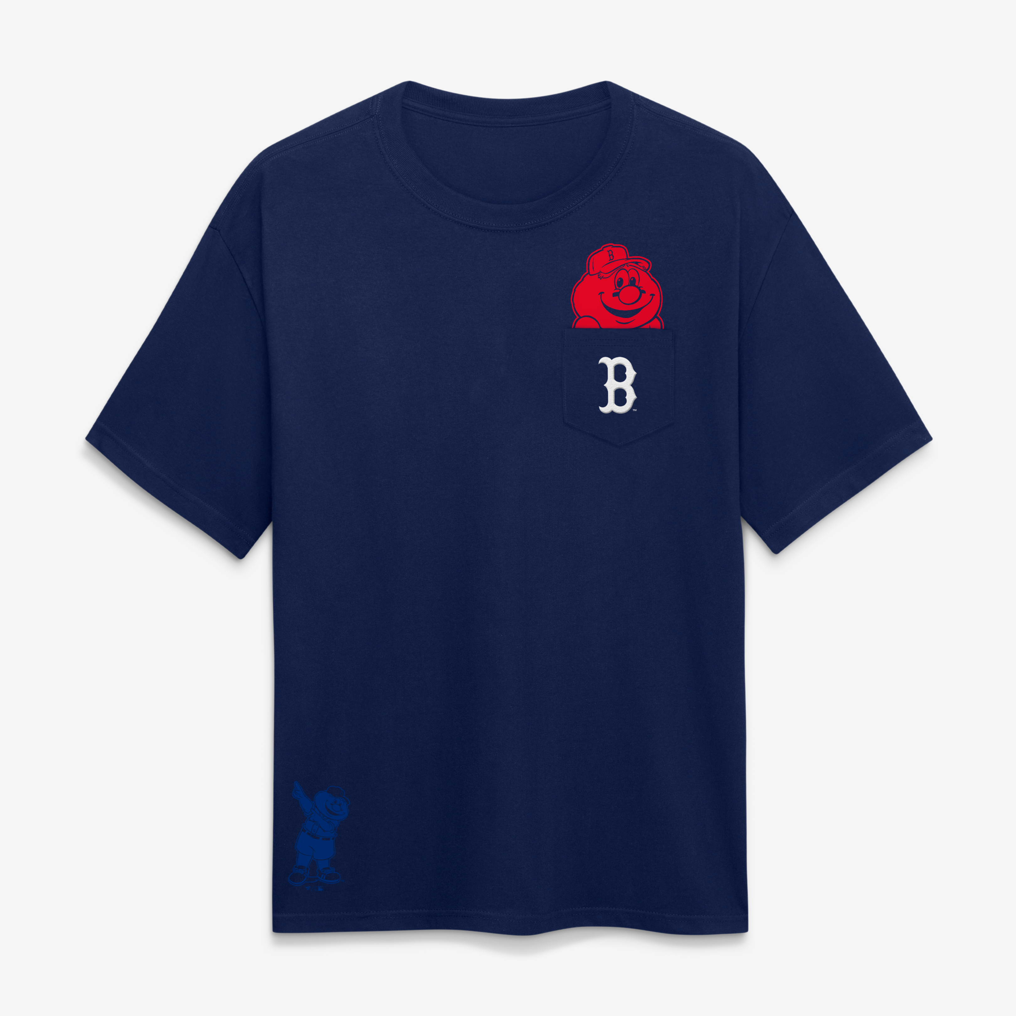 T-shirt unisexe Fanatics Boston Red Sox bleu marine avec mascotte de poche