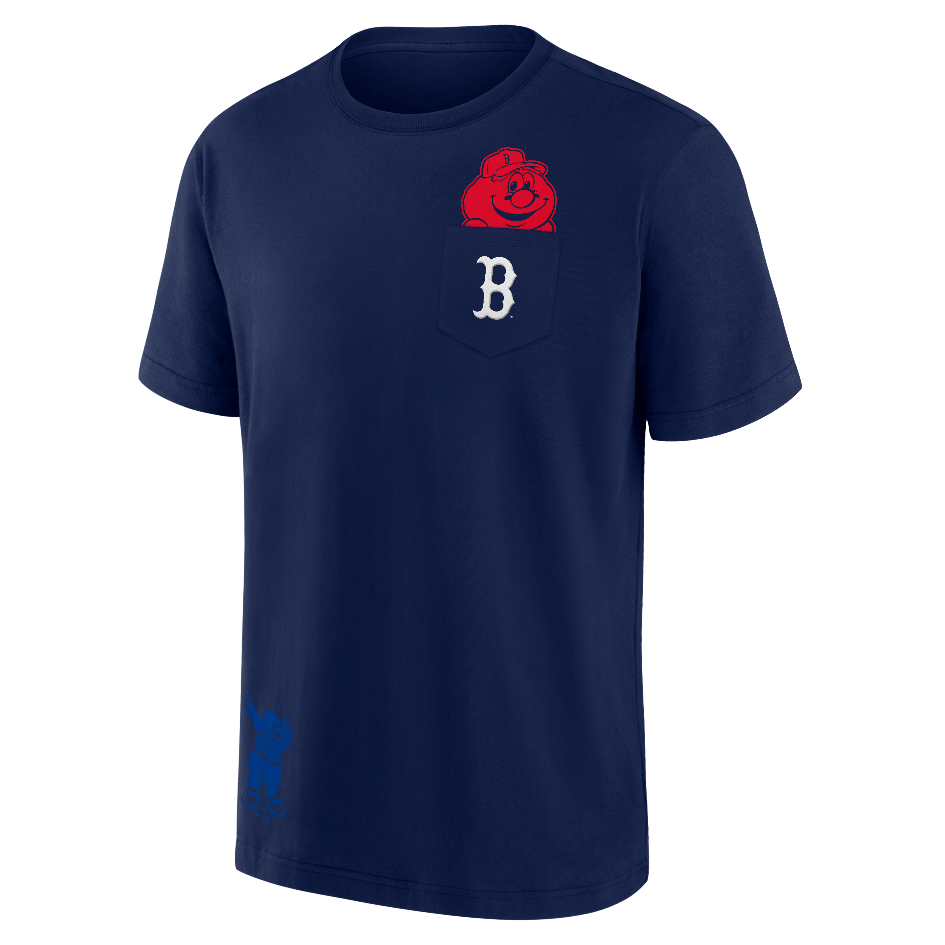 T-shirt unisexe Fanatics Boston Red Sox bleu marine avec mascotte de poche