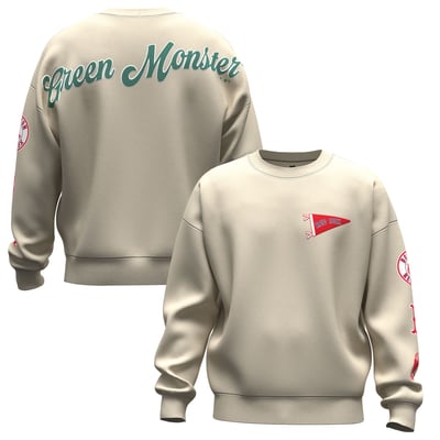  Boston Red Sox Fanatics Unisex Spirit Jersey Fleece Crewneck Pennant Sweatshirt - Tan