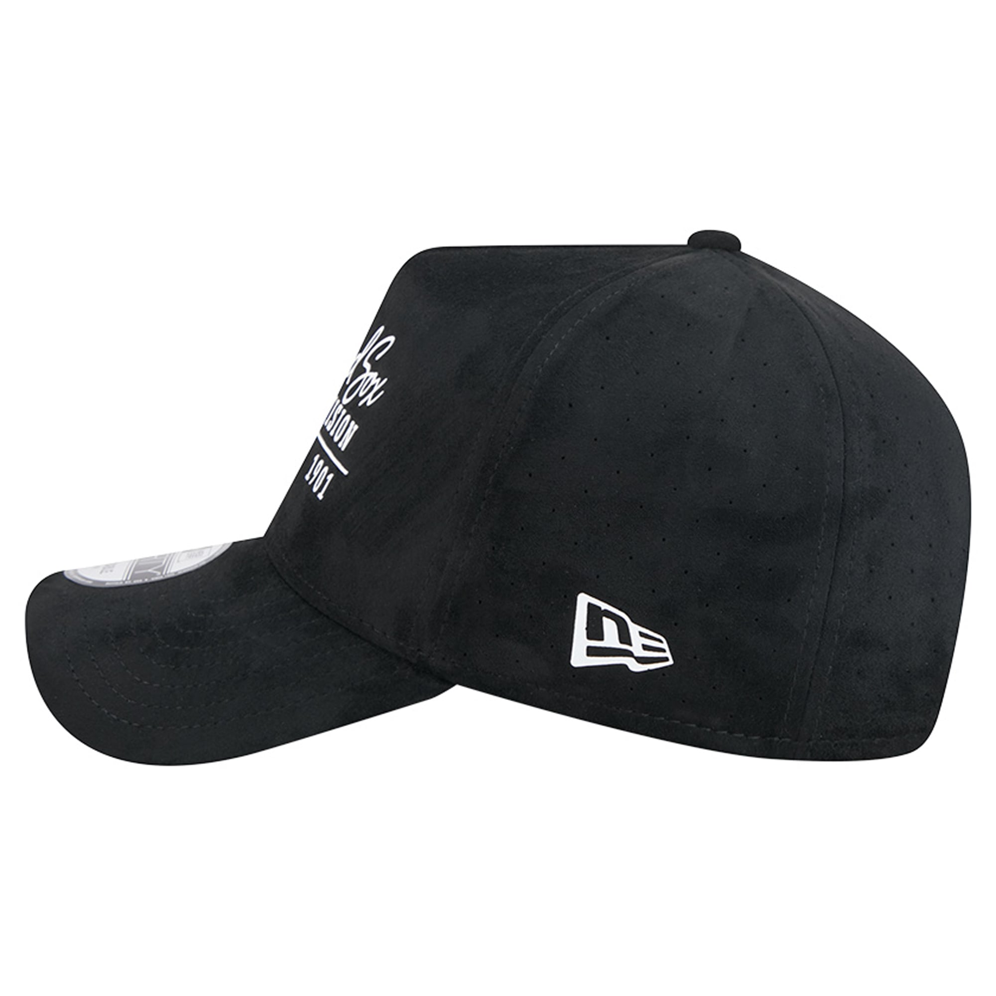 Unisex New Era Black Boston Red Sox Script Text 9FORTY A-Frame Adjustable Hat