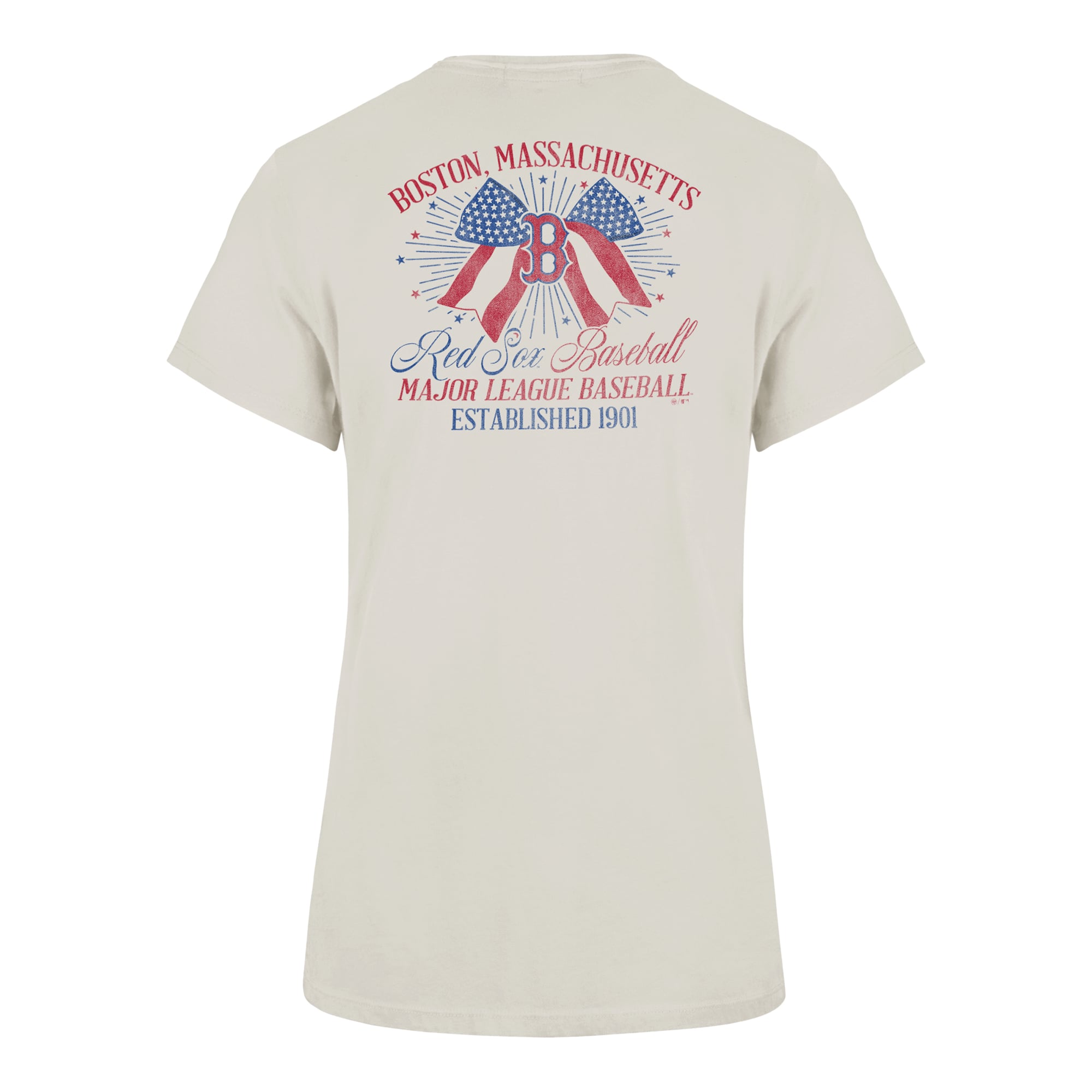 T-shirt Frankie '47 Cream Boston Red Sox Bow Burst pour femmes