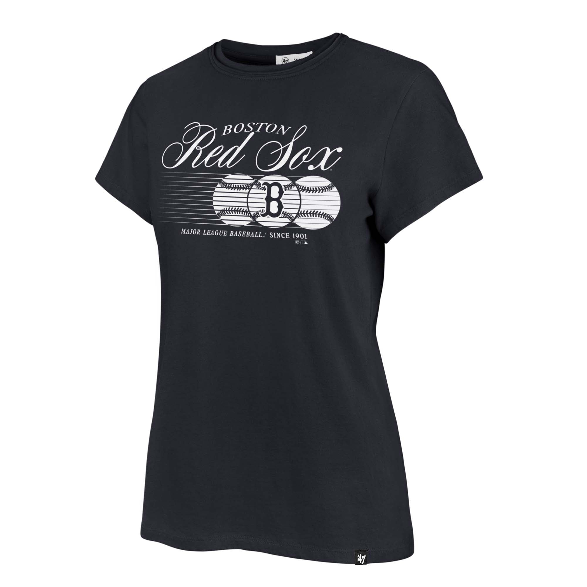 T-shirt Frankie Speed Throw pour femme, bleu marine, Boston Red Sox, modèle 47