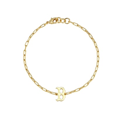  Boston Red Sox by Jill Martin Women's Classic Paperclip Bracelet - Gold