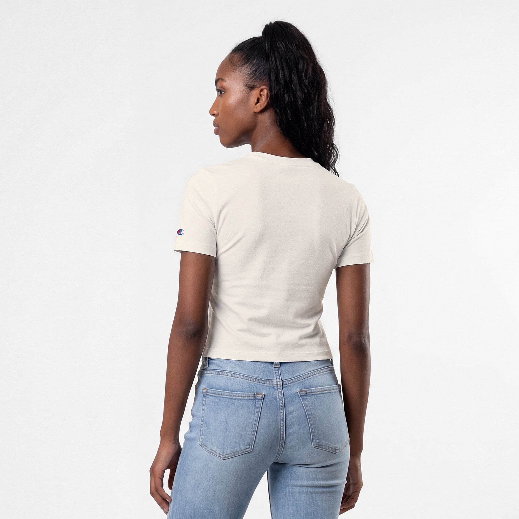 T-shirt court ajusté doux au toucher Champion crème pour femme, Boston Red Sox