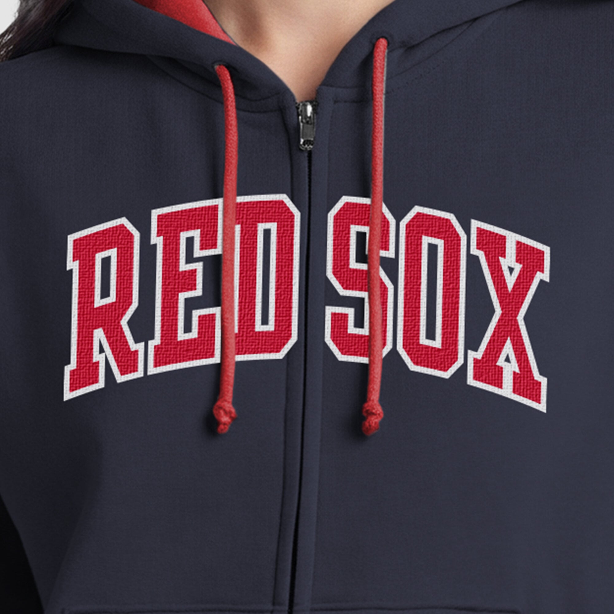 Sweat à capuche zippé en polaire Champion bleu marine Boston Red Sox pour femme