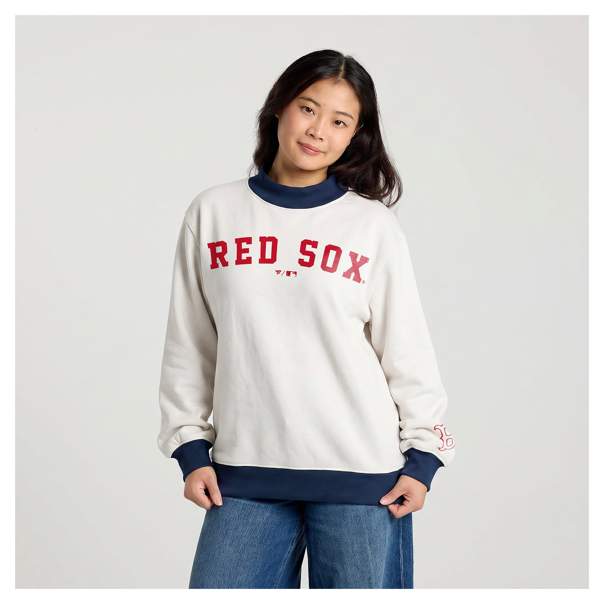 Sweat-shirt crème Boston Red Sox pour femmes de Fanatics