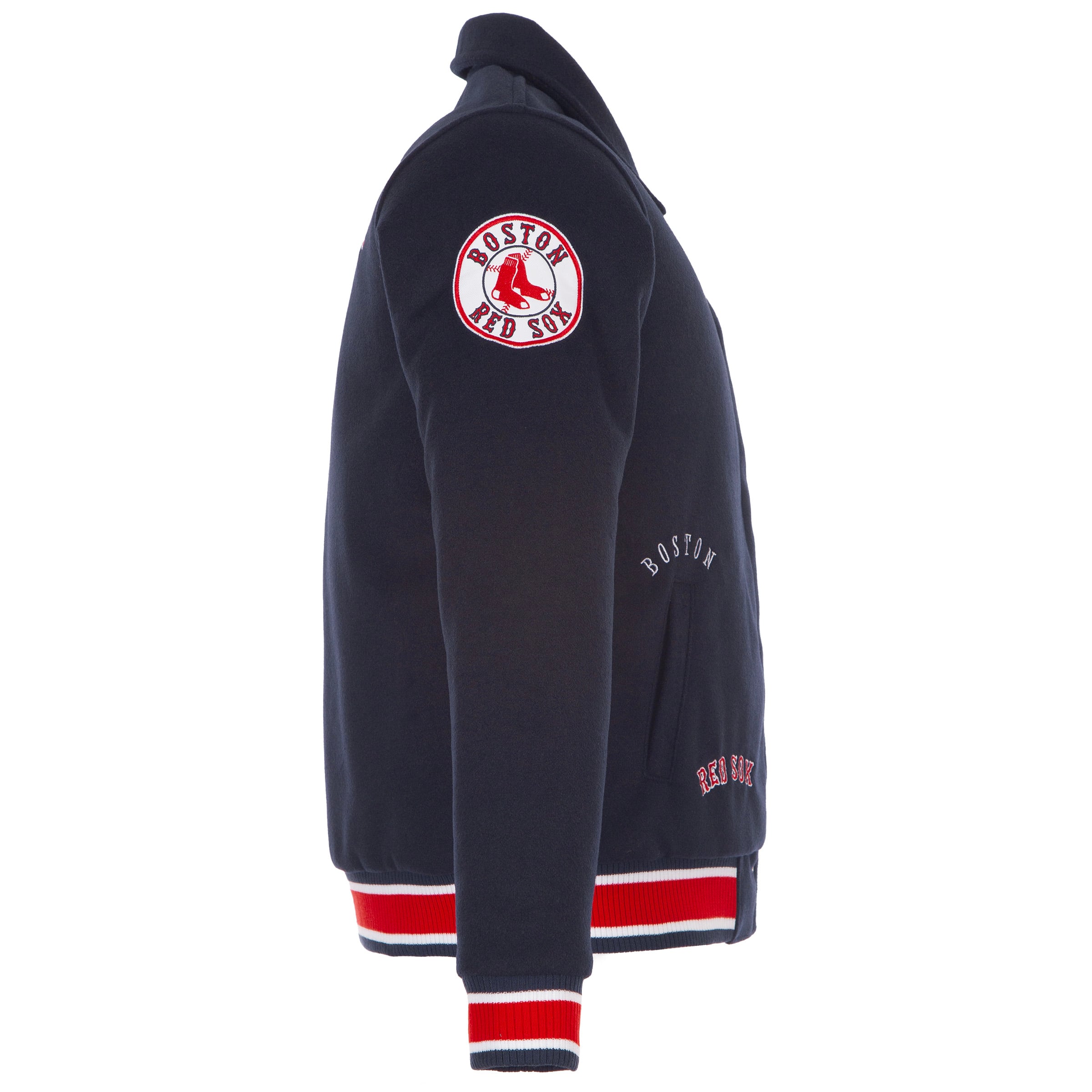 Veste réversible en laine à boutons-pression pour femme JH Design Boston Red Sox, bleu marine