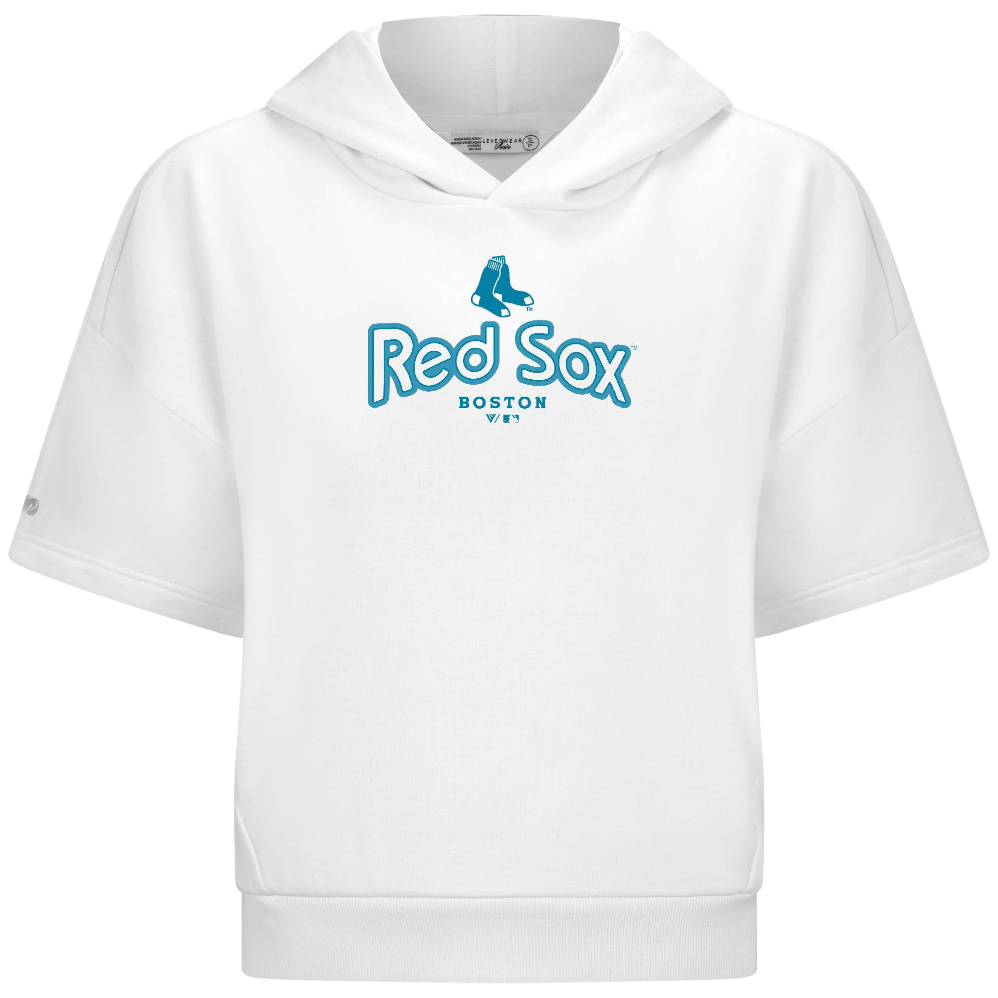 Sweat à capuche manches courtes Levelwear White Boston Red Sox Amber Cornerstone pour femme