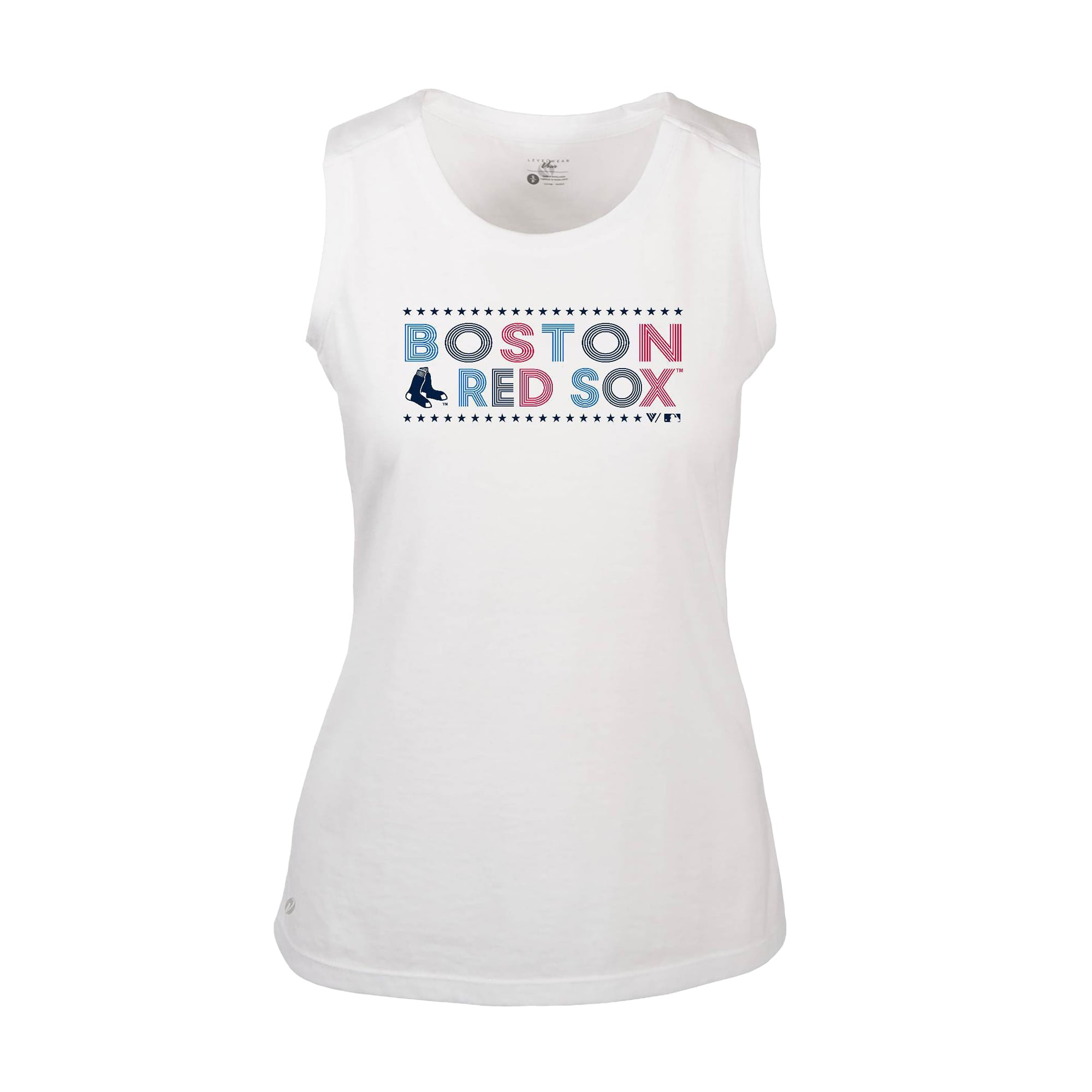 Women's Levelwear White Boston Red Sox Independence Day Macy Star-Spangled Tank Top