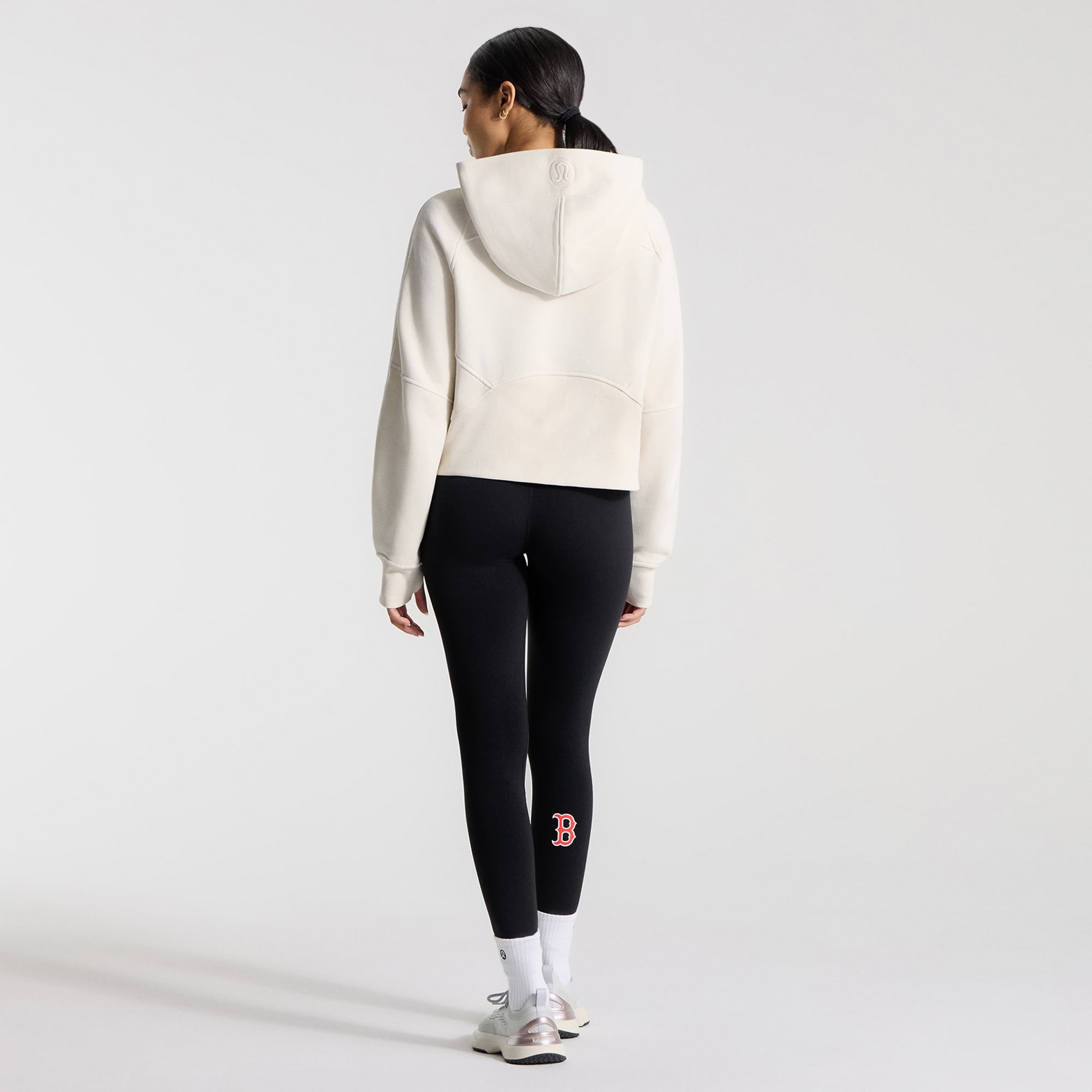 Sweat à capuche oversize demi-zip en scuba crème pour femme de lululemon Boston Red Sox