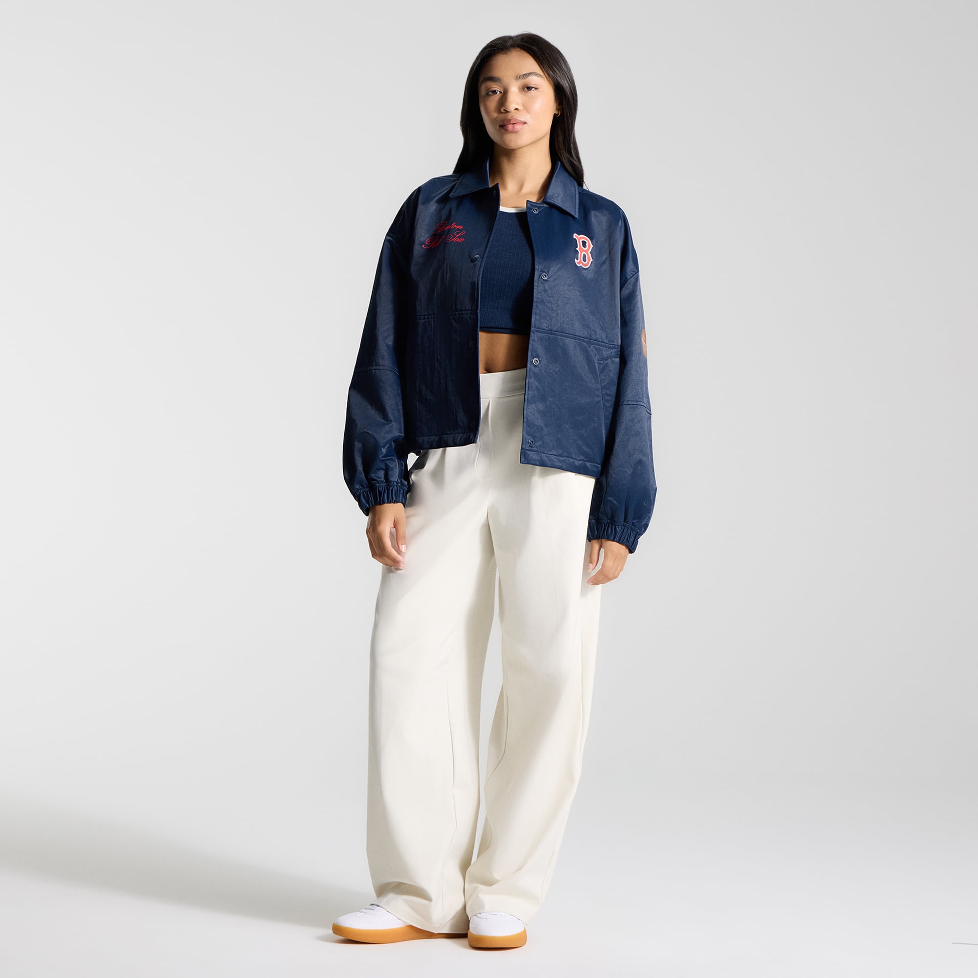 Veste d'entraîneur lululemon True Navy Boston Red Sox pour femme