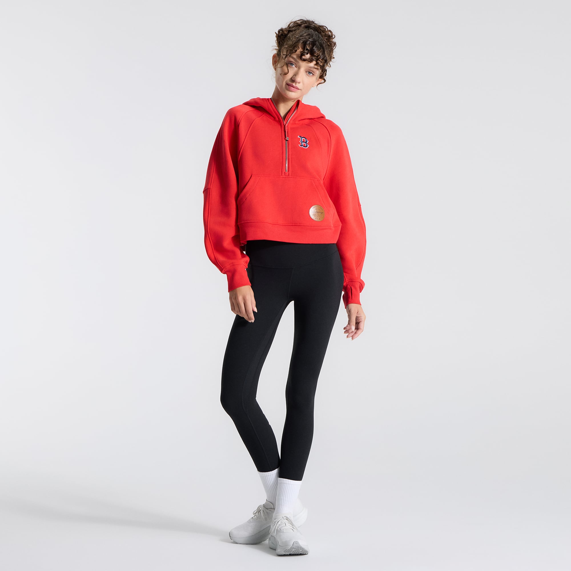 Women's lululemon True Red Boston Sox Scuba Oversized Half-Zip Hoodie