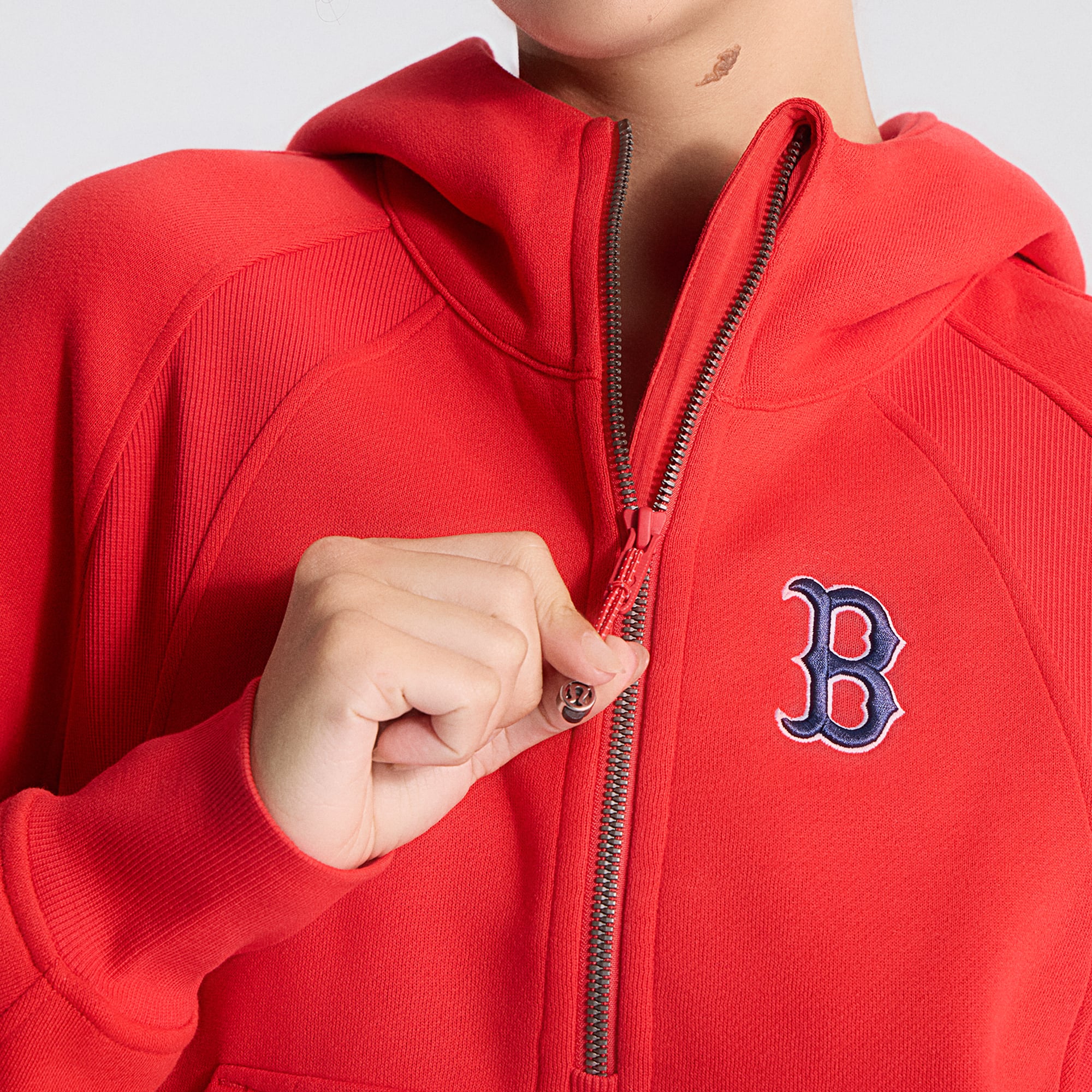 Women's lululemon True Red Boston Sox Scuba Oversized Half-Zip Hoodie