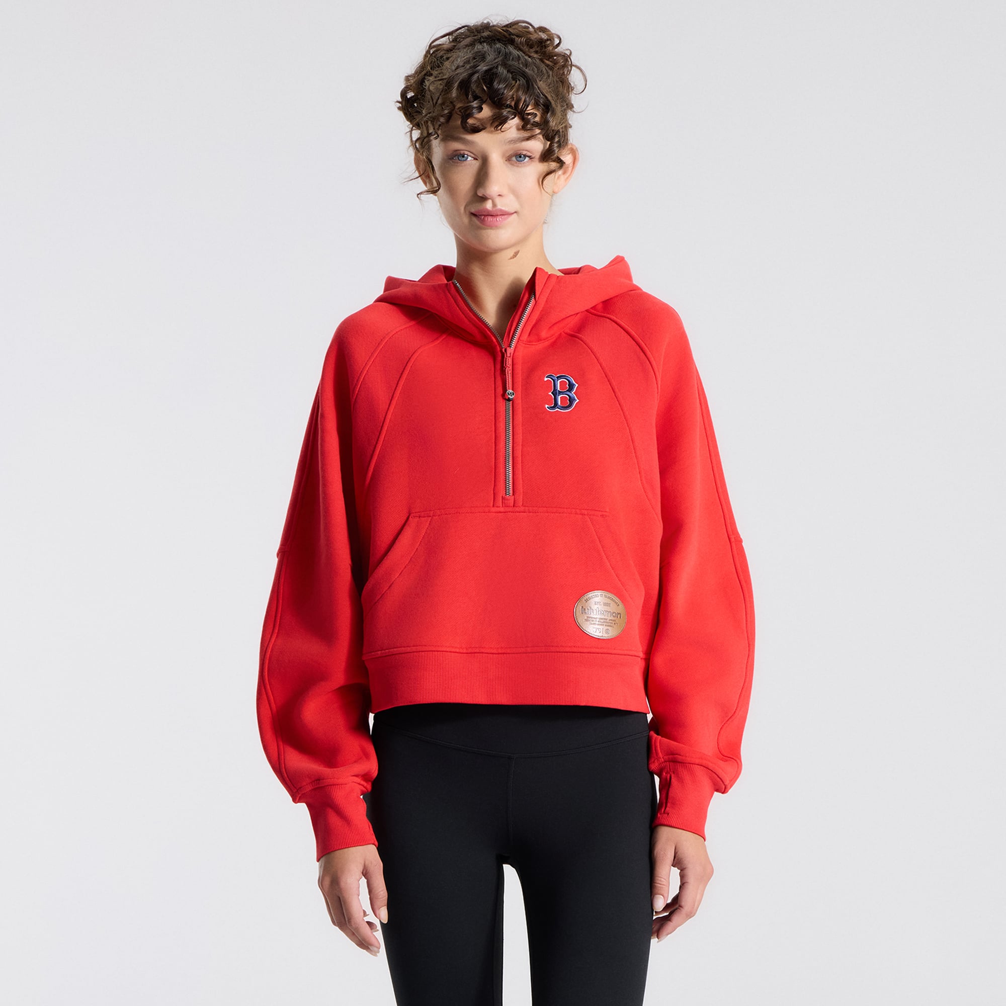 Women's lululemon True Red Boston Sox Scuba Oversized Half-Zip Hoodie