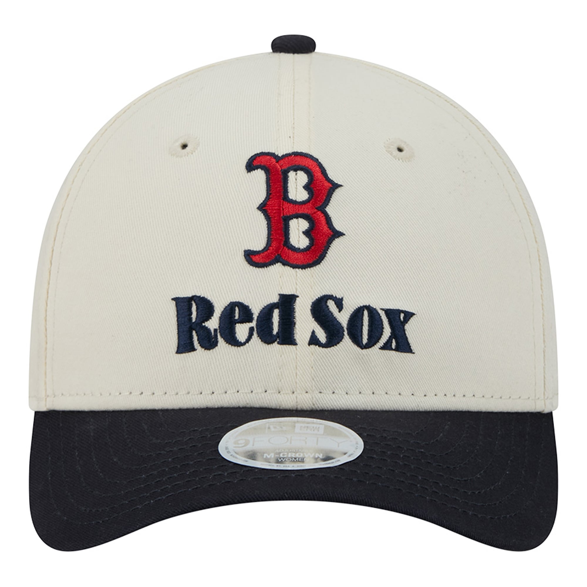 Casquette ajustable New Era crème/marine Boston Red Sox Primary 9FORTY M-Crown pour femme