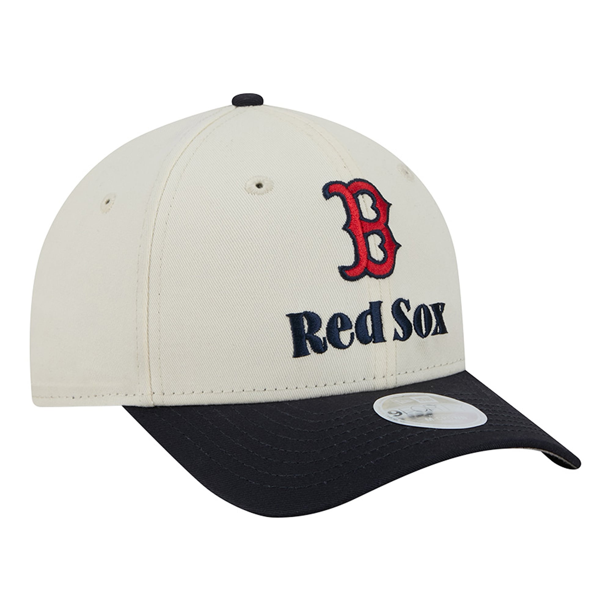 Casquette ajustable New Era crème/marine Boston Red Sox Primary 9FORTY M-Crown pour femme