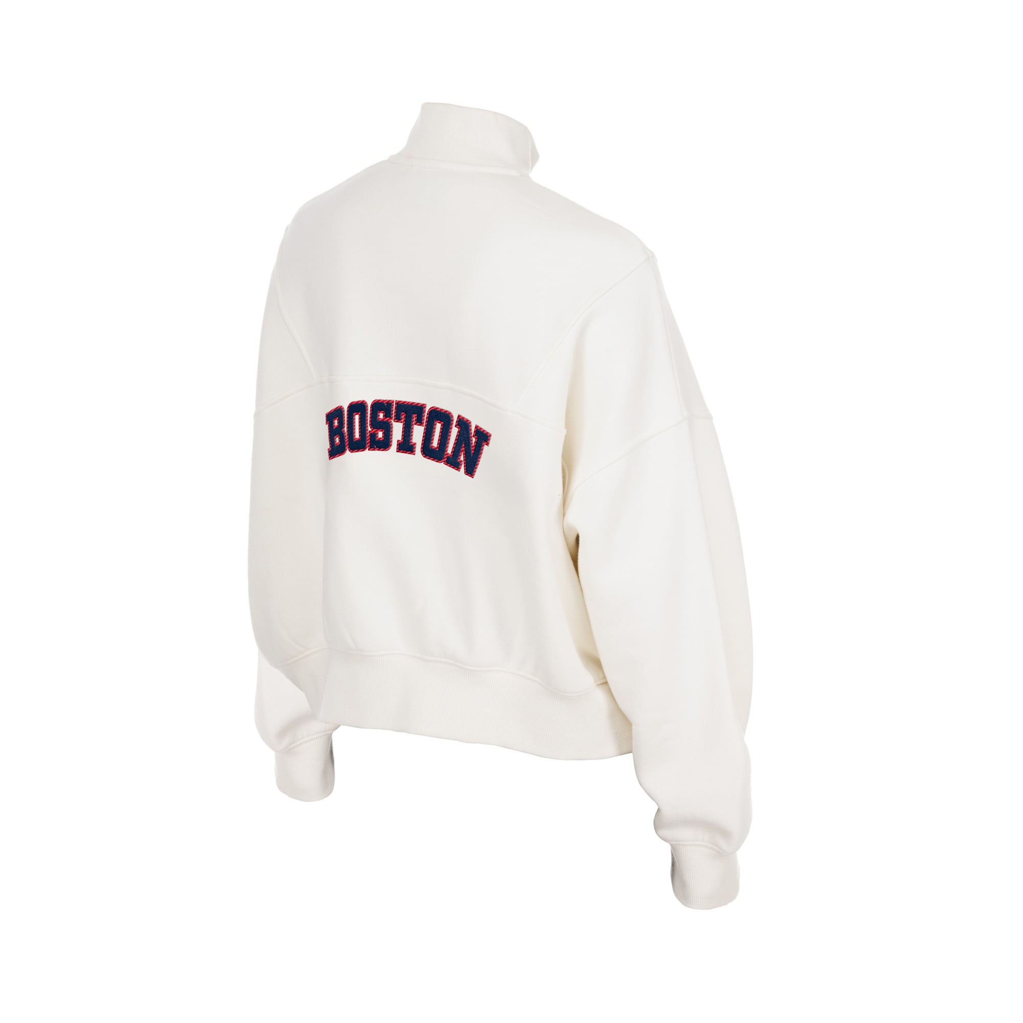 Polaire à col zippé New Era beige clair pour femme, Boston Red Sox Dune Dust