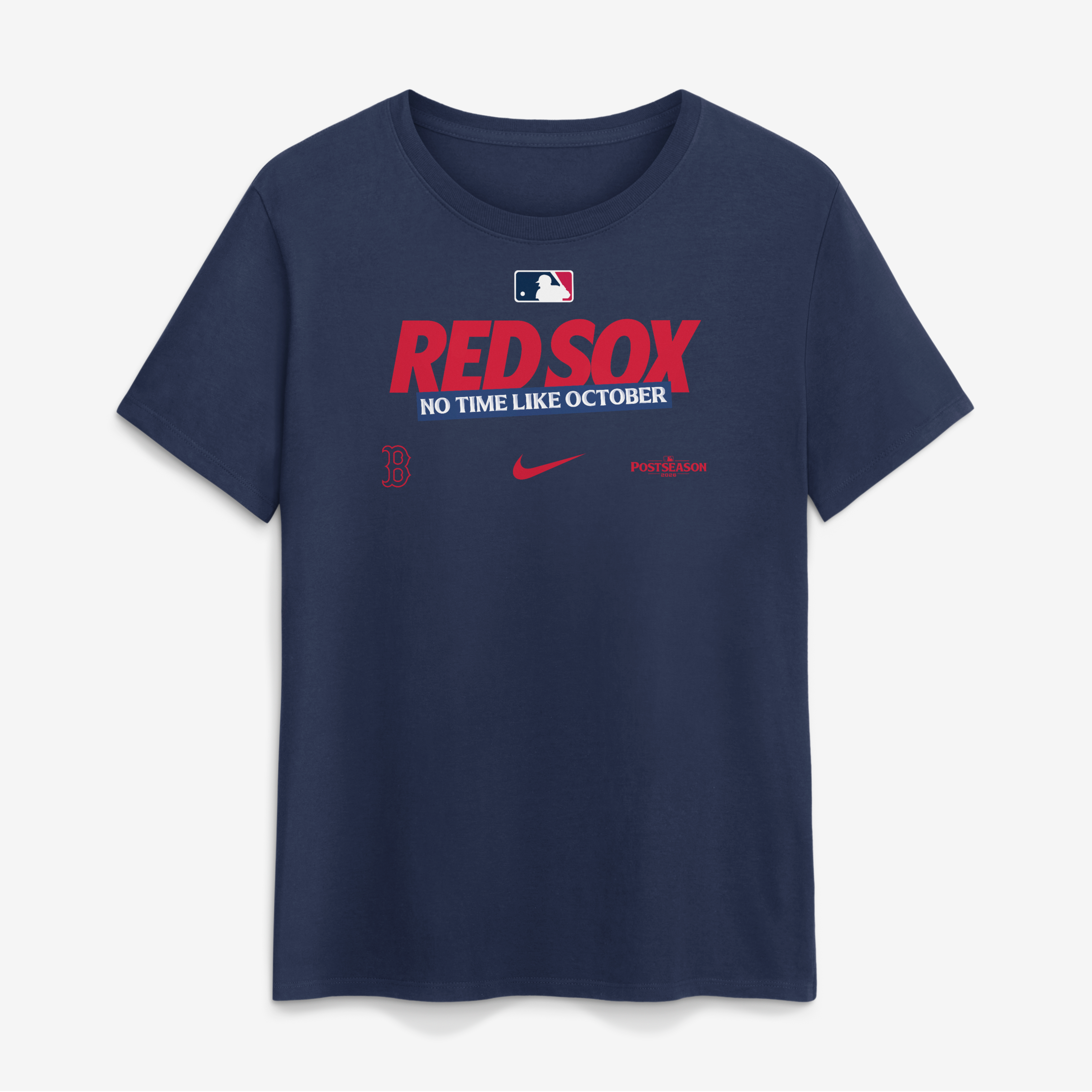 T-shirt authentique Nike bleu marine Boston Red Sox 2026 MLB Postseason pour femme