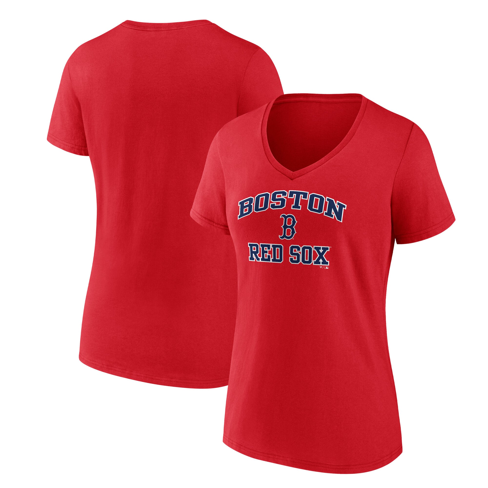 T-shirt à col en V pour femmes Red Boston Sox Heart & Soul