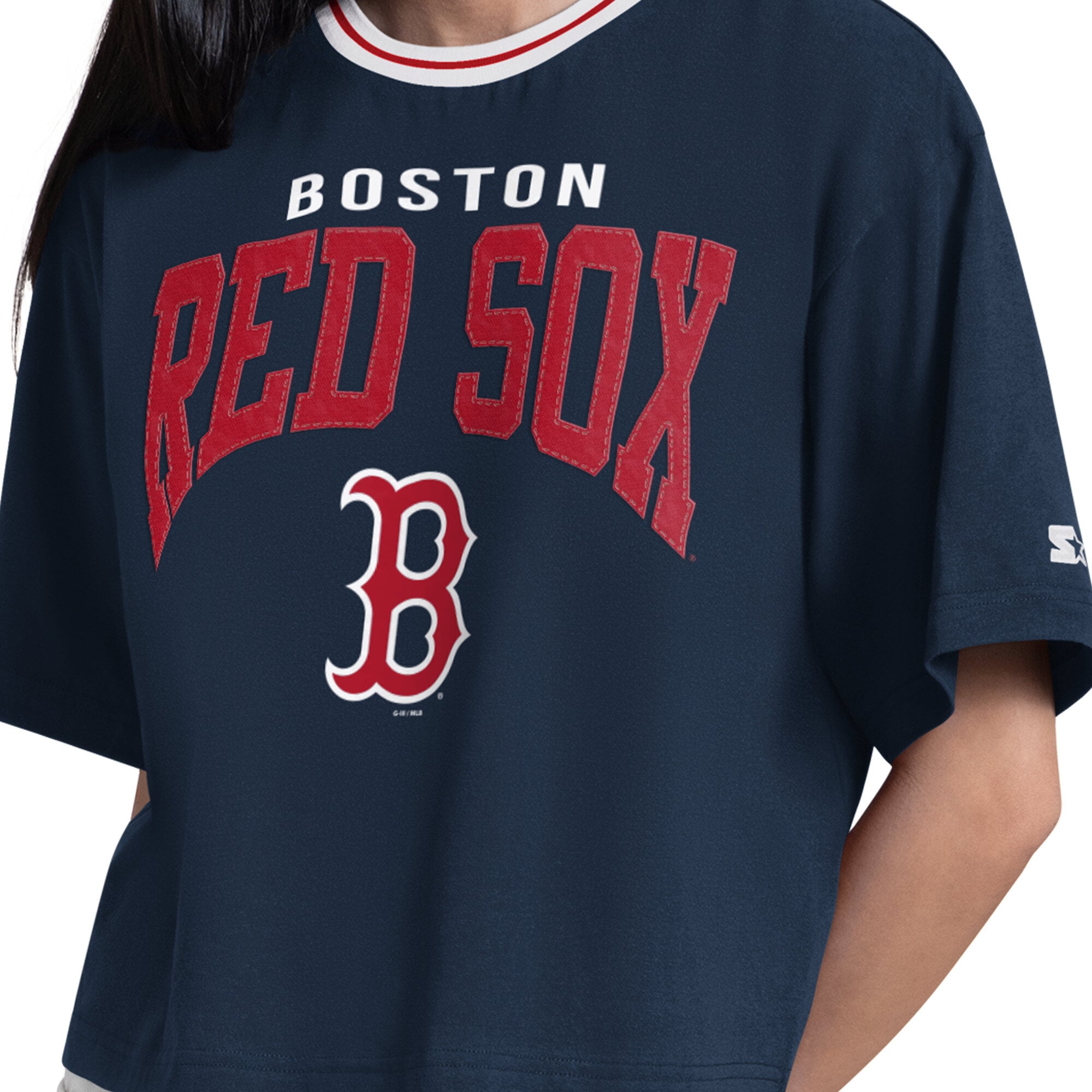 T-shirt court Starter bleu marine Boston Red Sox Ace pour femme