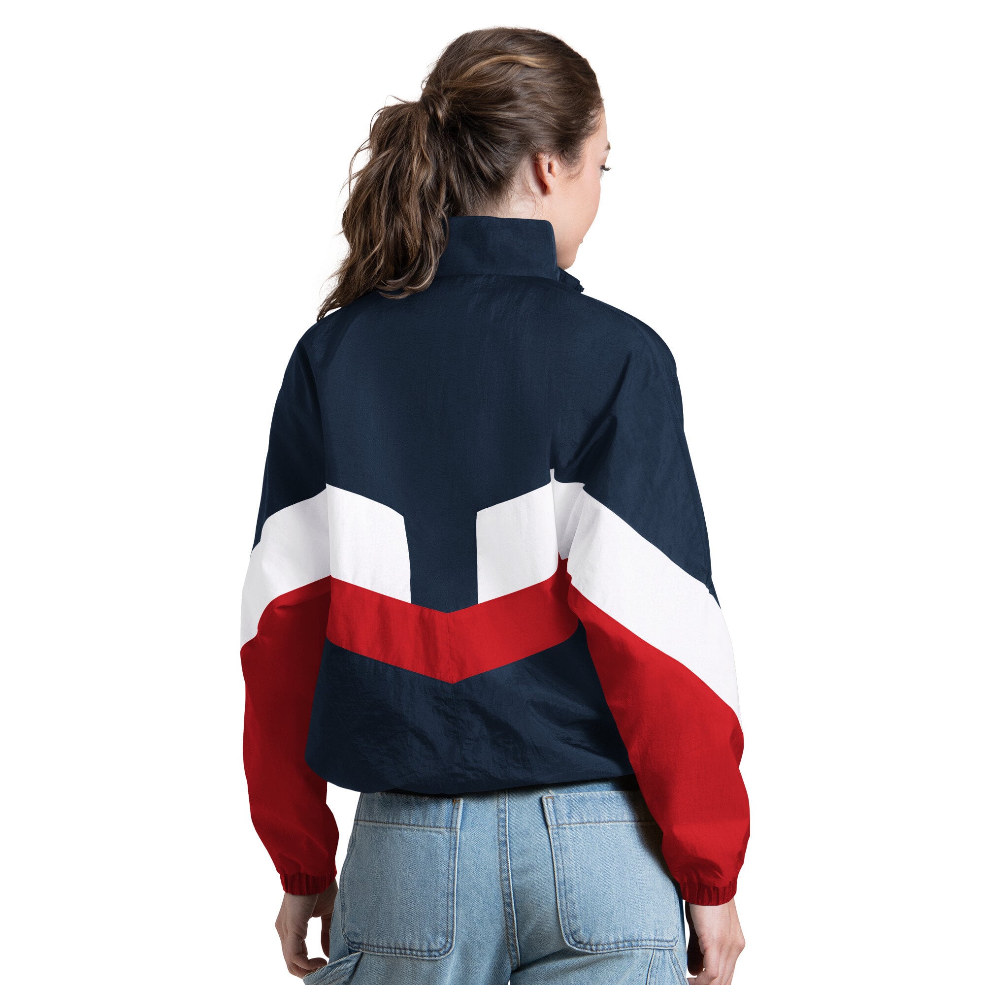 Pull à col zippé Starter bleu marine Boston Red Sox pour femme
