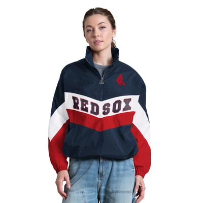 Pull-over à col zippé Boston Red Sox Starter pour femme - Bleu marine