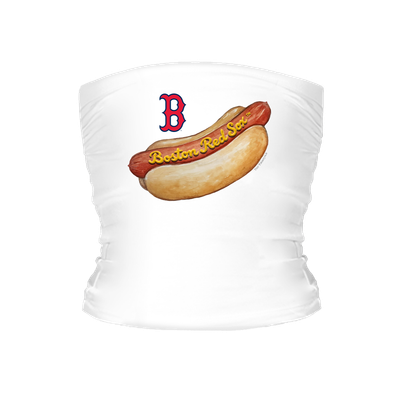 Boston Red Sox Tiny Turnip Women's Hot Dog Tube Top - White