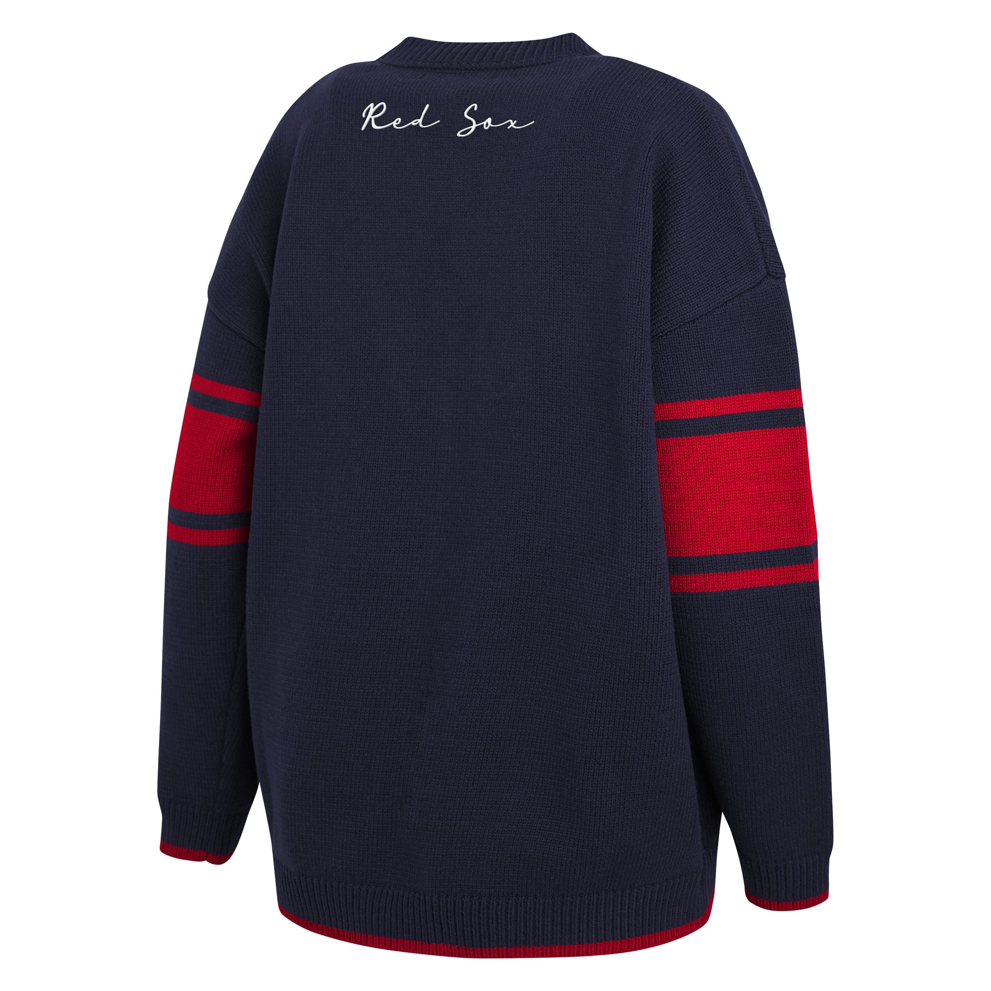 Women's WEAR by Erin Andrews Navy Boston Red Sox Button-Up Knit Cardigan