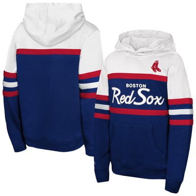  Boston Red Sox Mitchell & Ness Youth Throwback Head Coach Hoodie - Navy