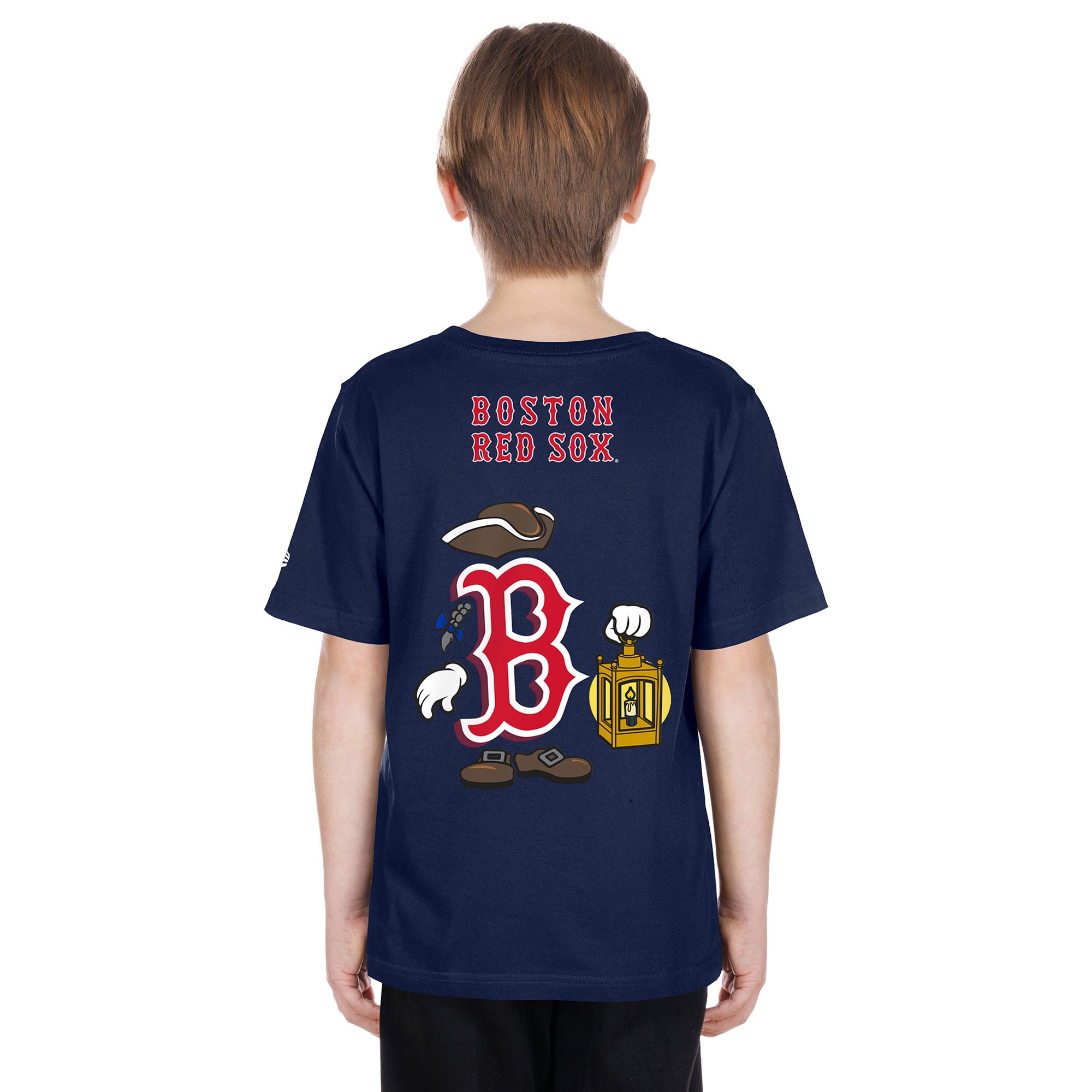 Youth New Era Navy Boston Red Sox Cartoon Logo T-Shirt