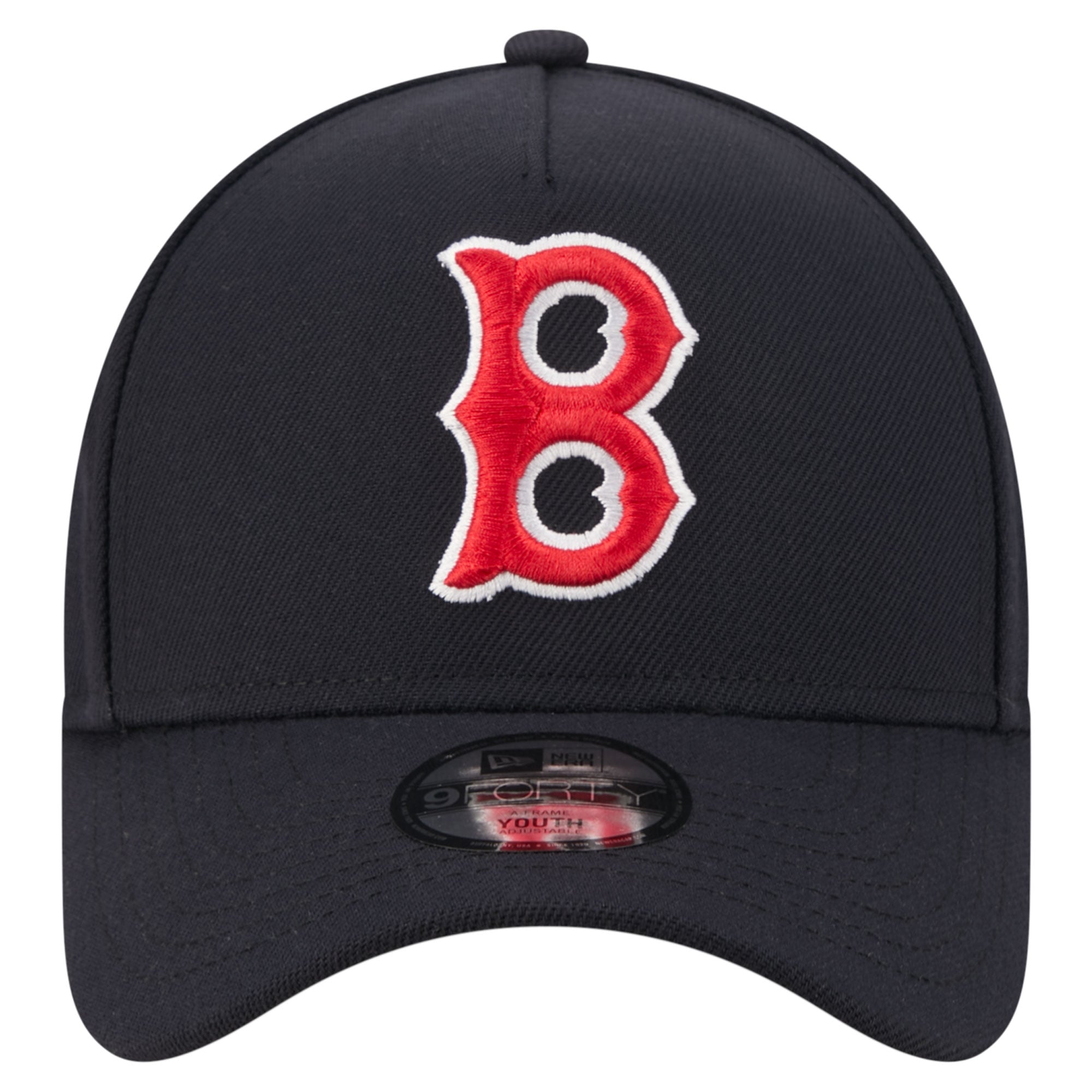Youth New Era Navy Boston Red Sox Cooperstown Logo 9FORTY A-Frame Adjustable Hat