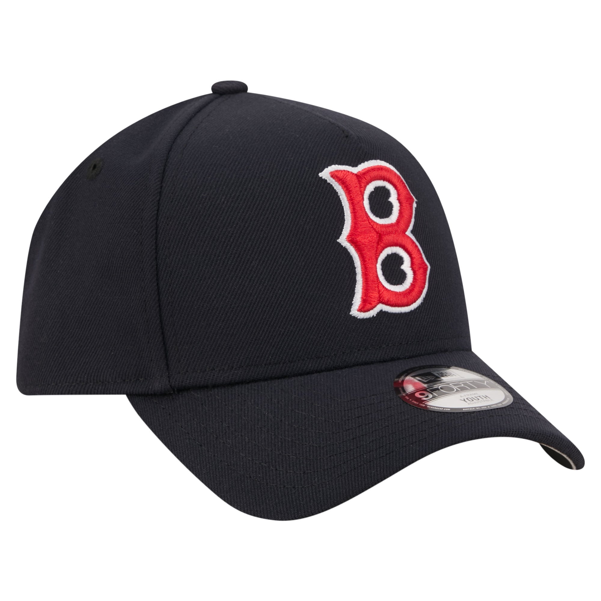 Youth New Era Navy Boston Red Sox Cooperstown Logo 9FORTY A-Frame Adjustable Hat