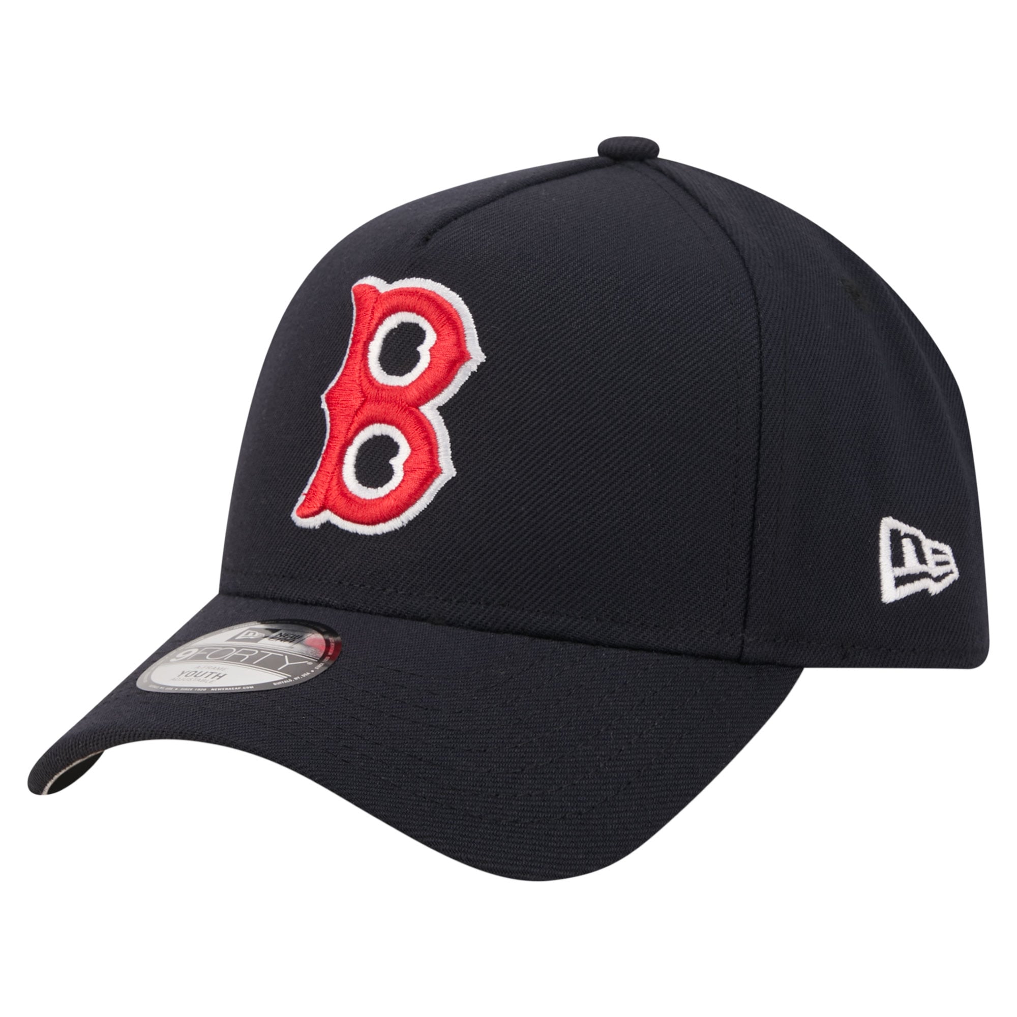 Youth New Era  Navy Boston Red Sox Cooperstown Logo 9FORTY A-Frame Adjustable Hat