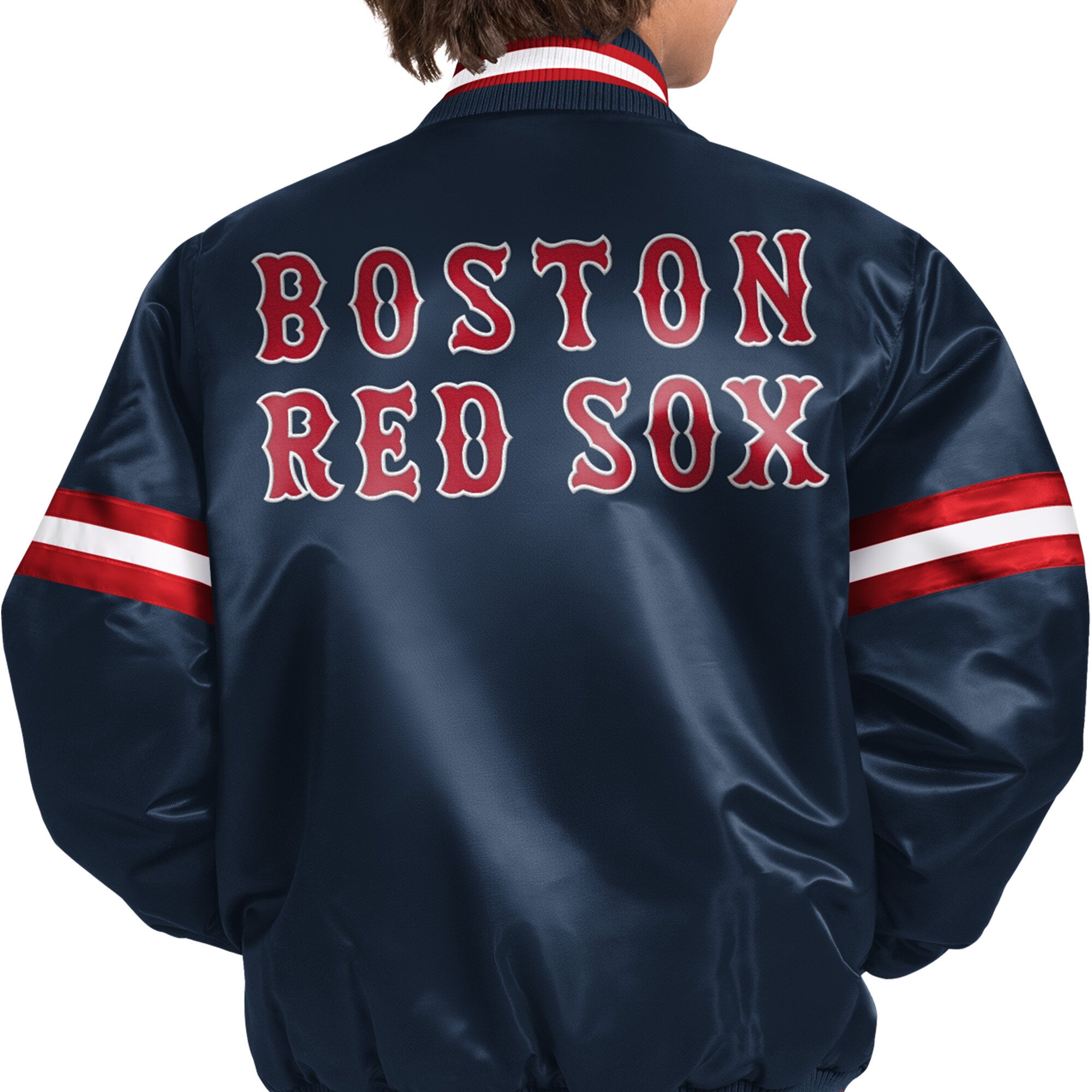 Veste universitaire junior à boutons-pression bleu marine Starter Boston Red Sox Courtside.