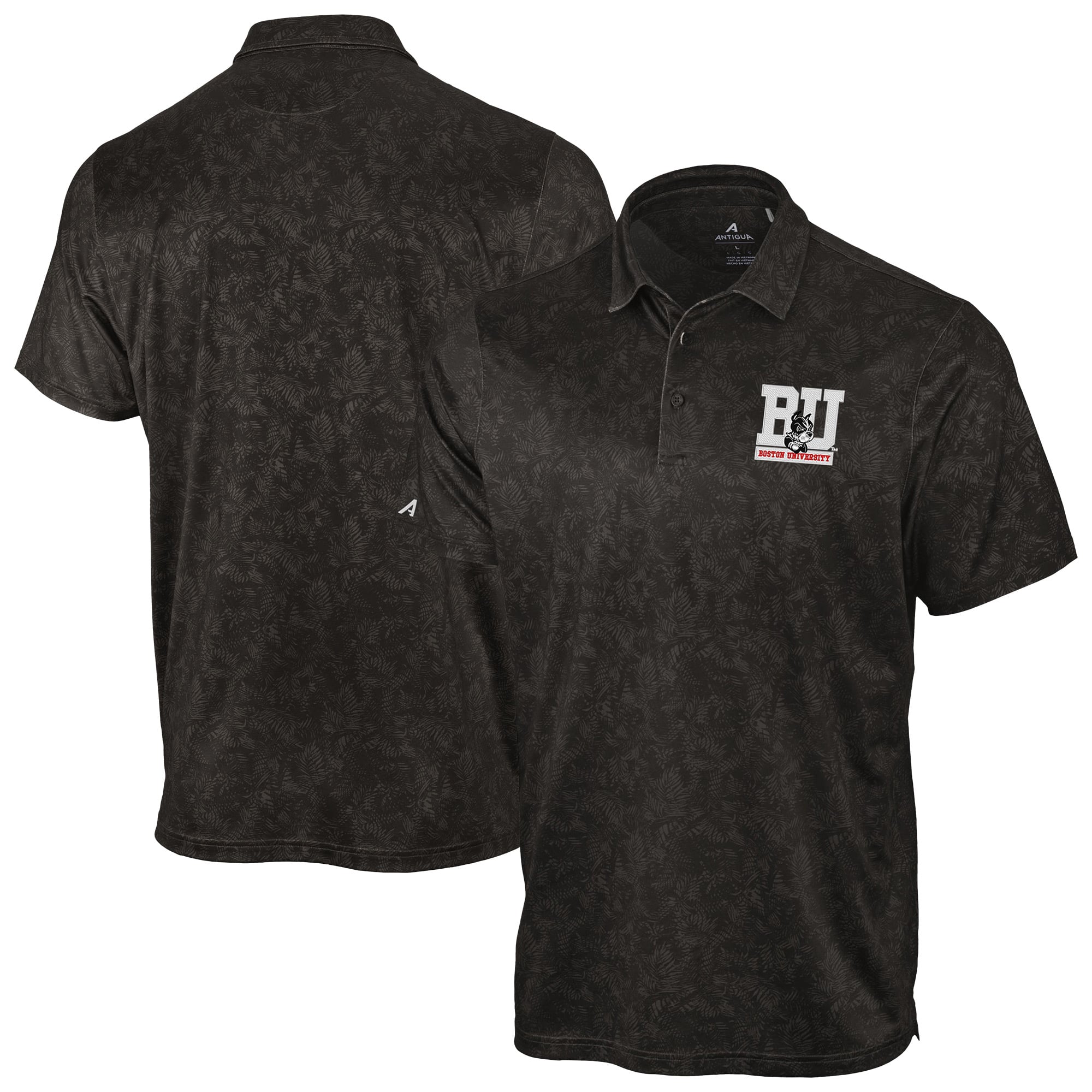 Polo Lush noir Antigua pour homme, Université de Boston