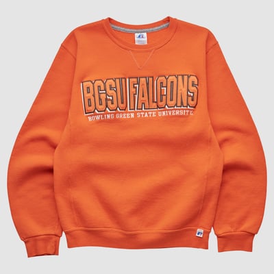 Bowling Green St. Falcons Russell 2010s Pullover Sweatshirt - Orange - XS by Fanatics Real Vintage