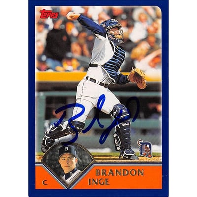 Brandon Inge Memorabilia, Autographed Brandon Inge Collectibles 