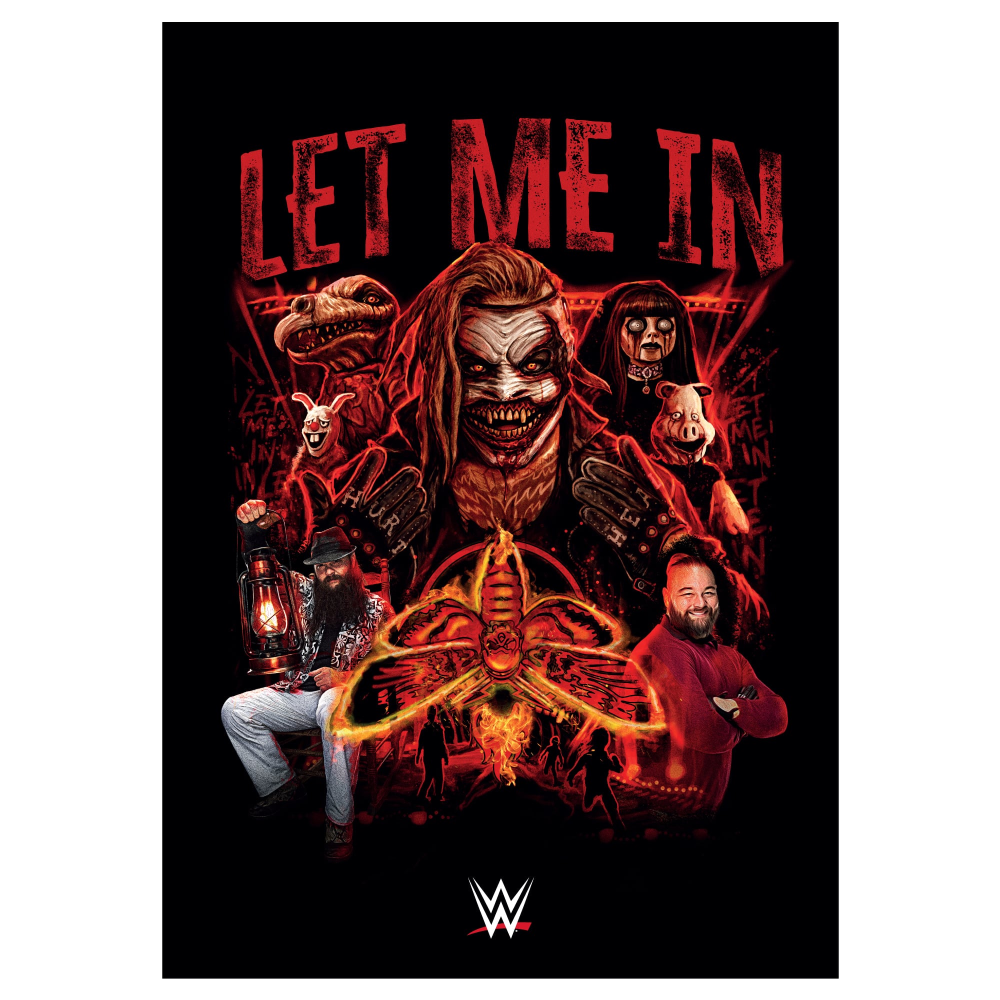 WWE Bray Wyatt Let Me In Red Collage Poster - Unframed A2
