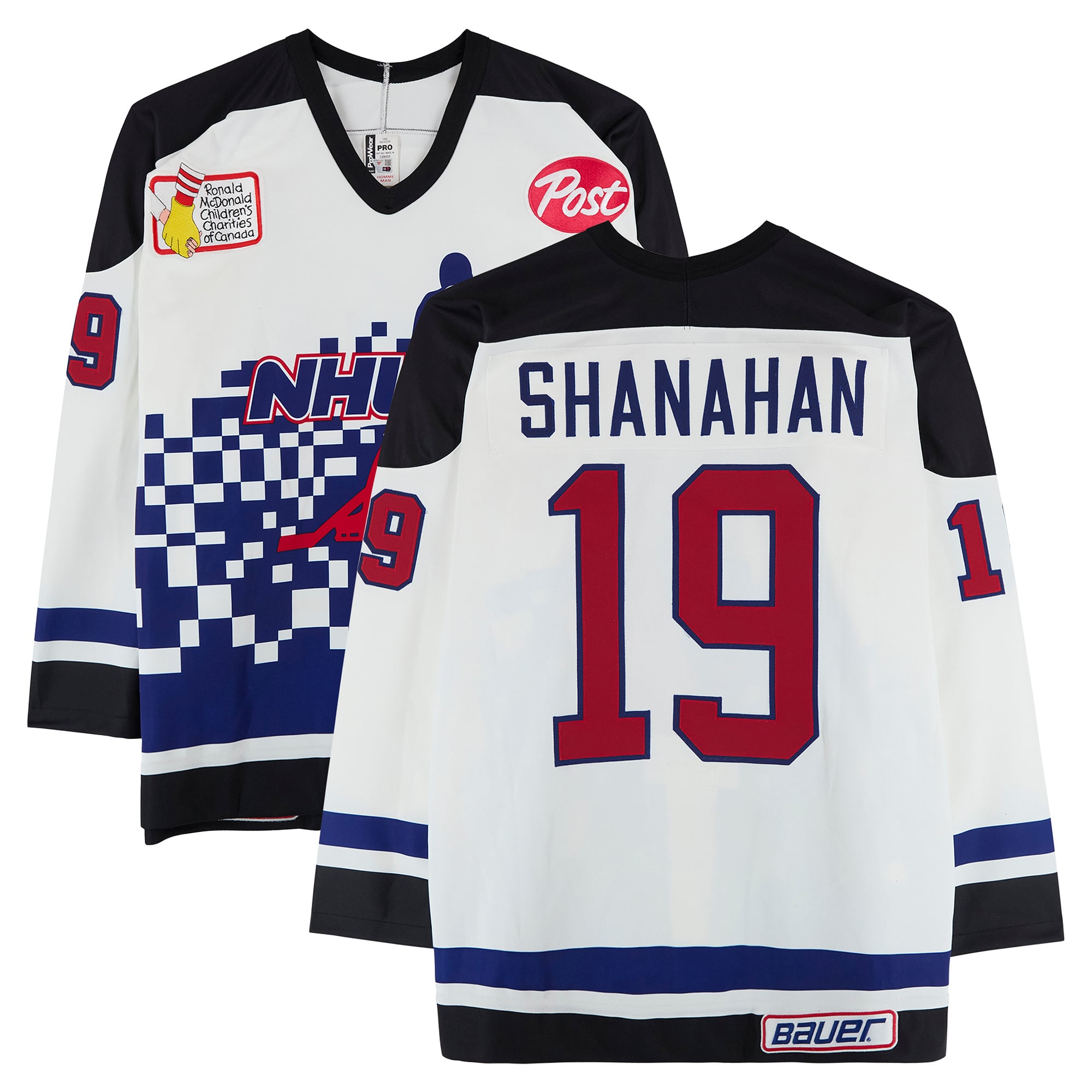 Brendan Shanahan Team Ontario Game-Used #19 White Bauer Jersey from the 1994 NHL 4 on 4 Challenge
