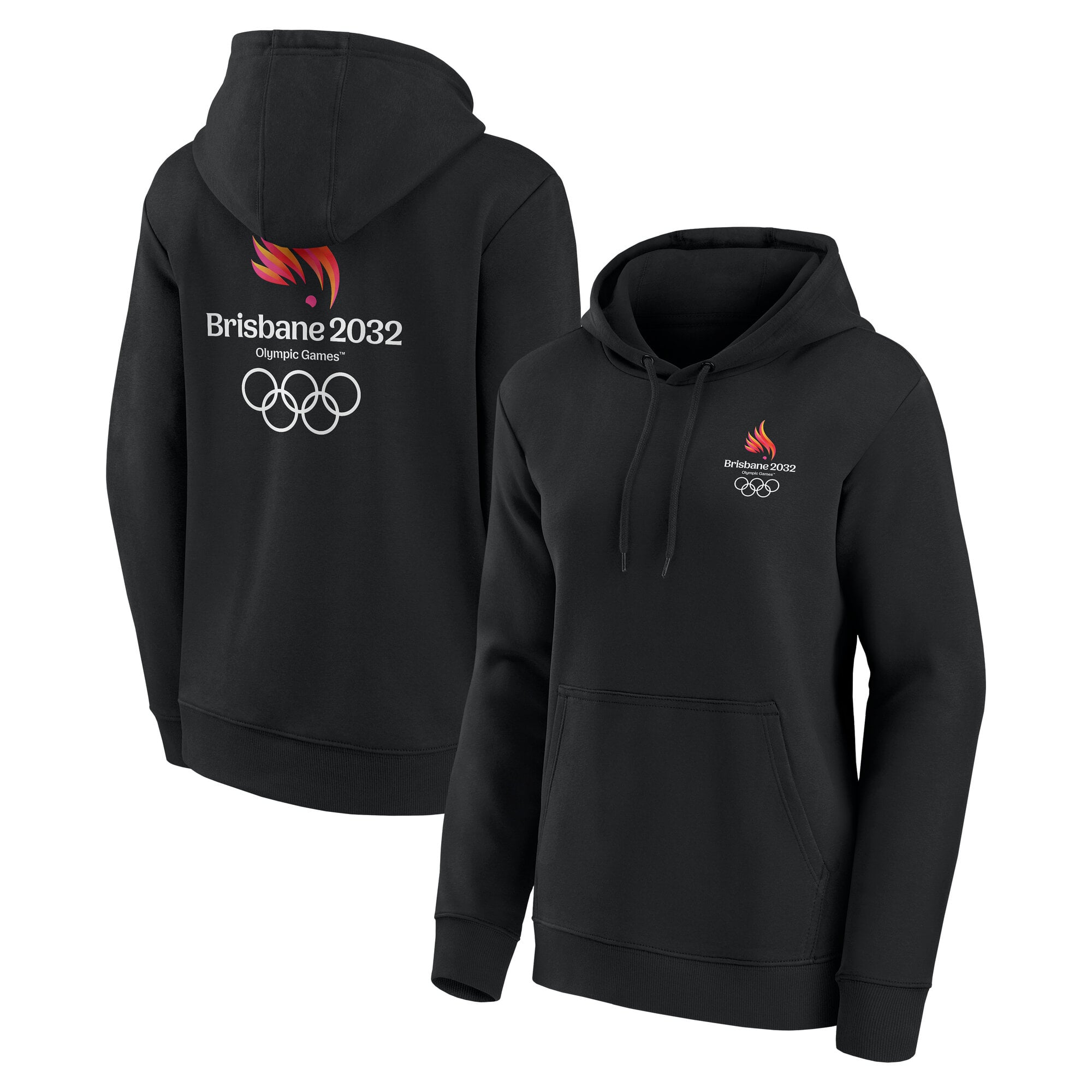 Brisbane 2032 Logo Hoodie - Black - Womens