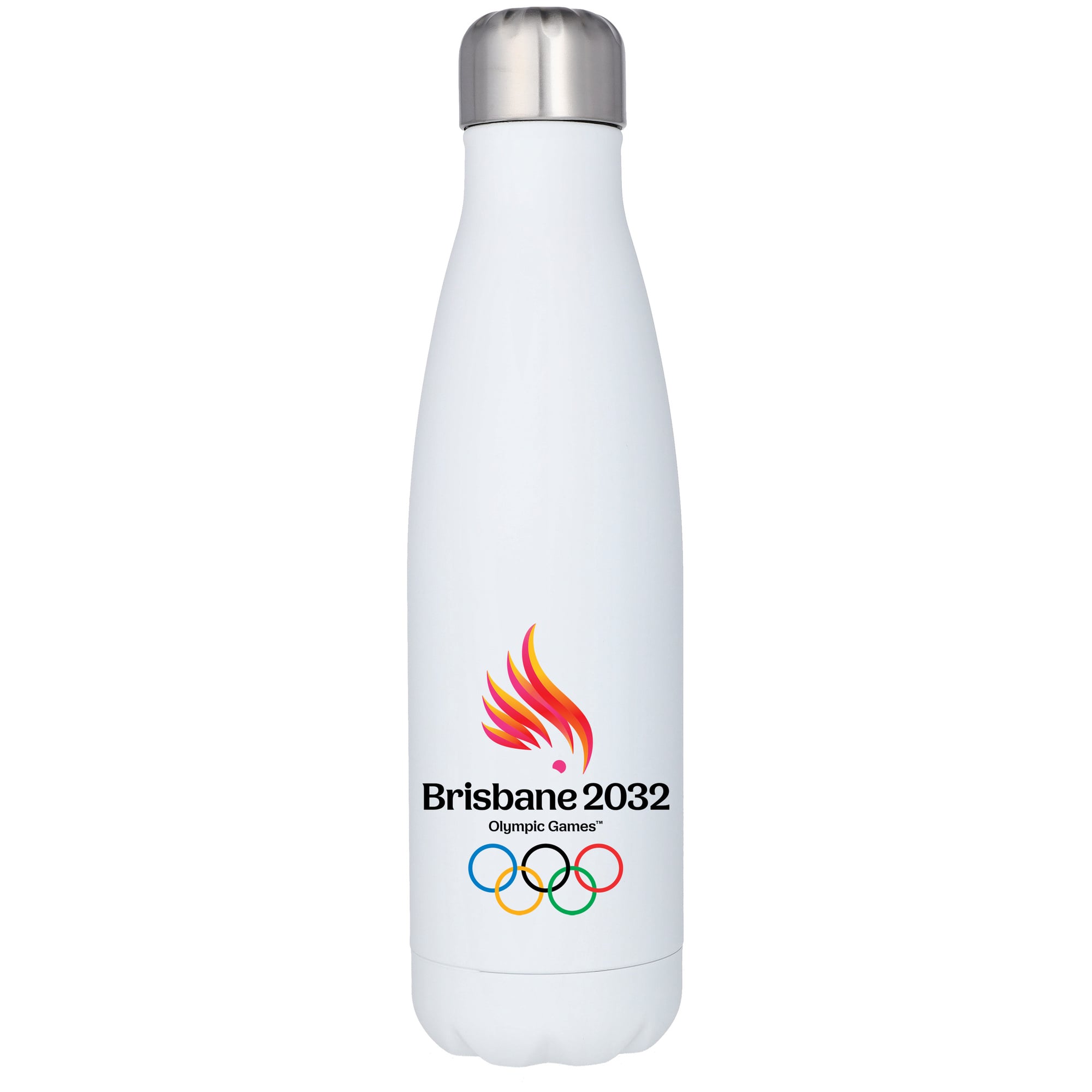 Brisbane 2032 Primary Logo Water Bottle - White