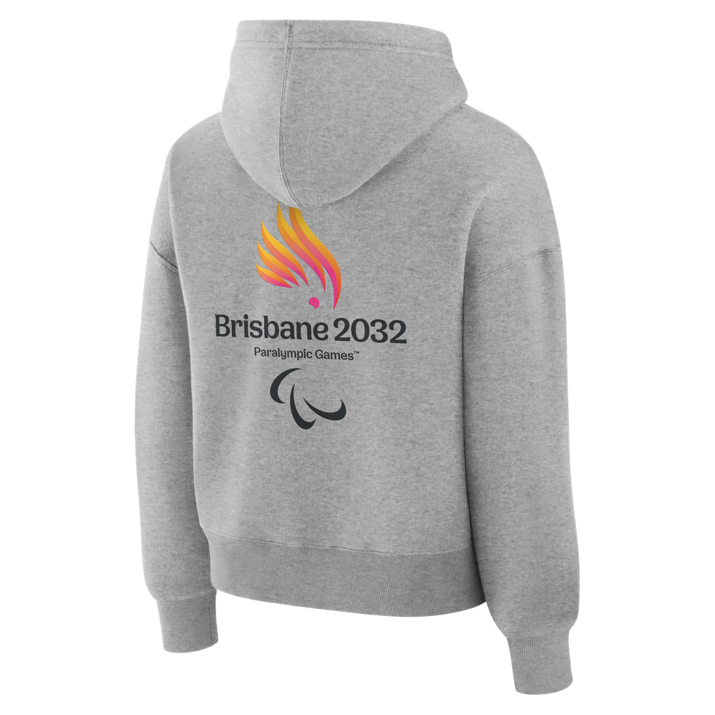 Women's Gray Brisbane 2032 Summer Paralympics Primary Logo Hoodie