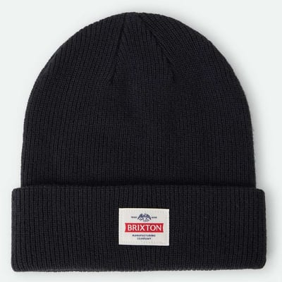 Brixton Unisex Trademark Cuffed Knit Hat - Black