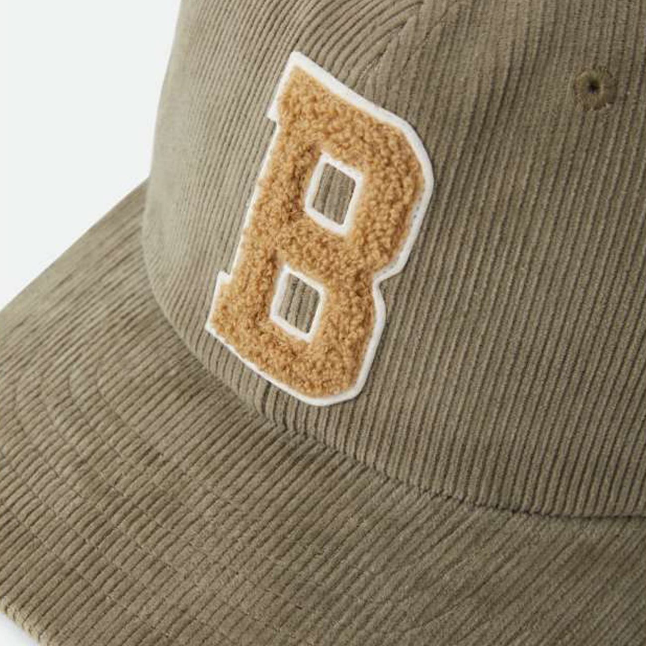 Chapeau unisexe Brixton vert Brixton Big B en velours côtelé ajustable