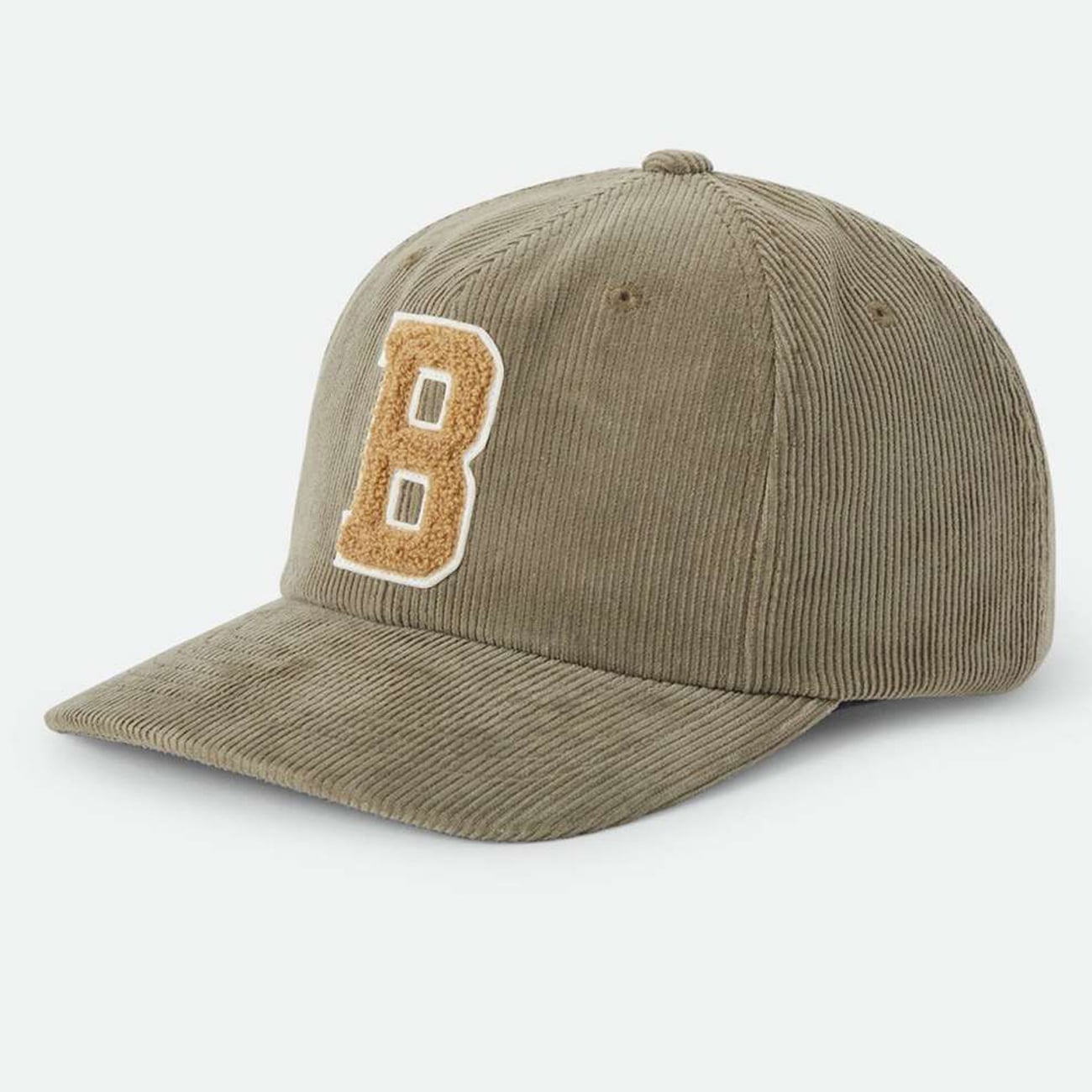 Chapeau unisexe Brixton vert Brixton Big B en velours côtelé ajustable