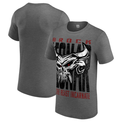 Brock Lesnar Brock Beast Incarnate Skull T-Shirt - Heather Gray