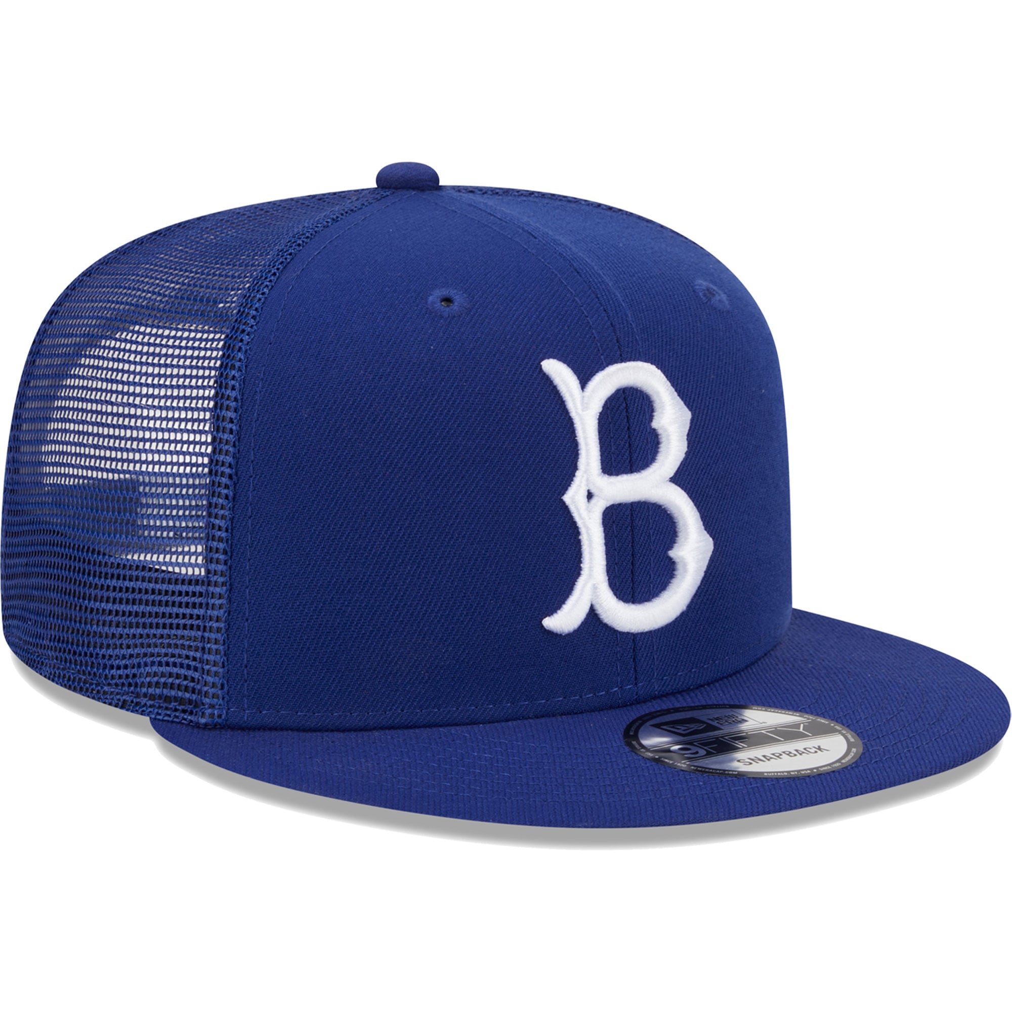 Casquette New Era Royal Brooklyn Dodgers Cooperstown Collection Team Color Trucker 9FIFTY Snapback pour homme