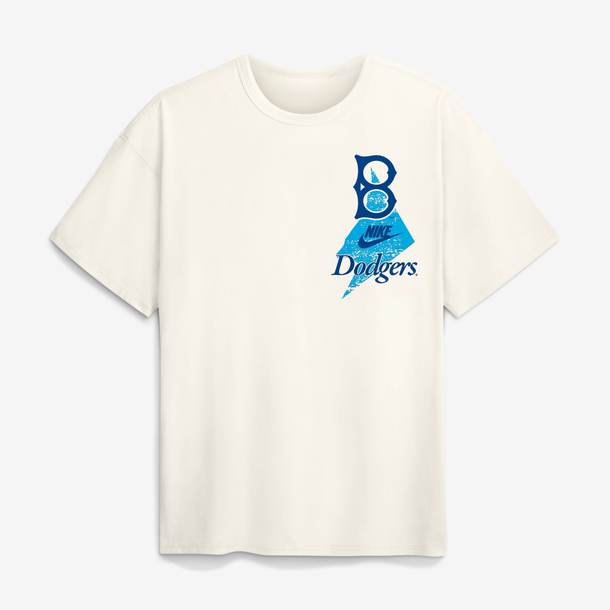 Men's Nike Cream Brooklyn Dodgers Max90 Arch Heavyweight T-Shirt